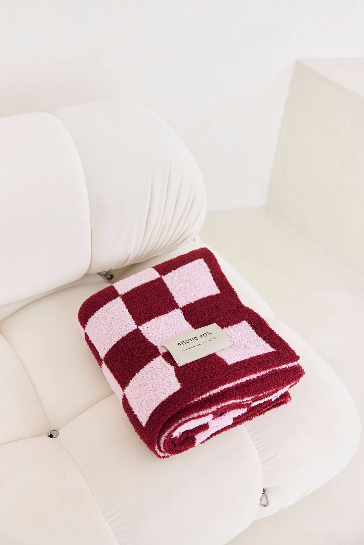 The Teddy Throw - 100% Recycled - Pink Check - AW26