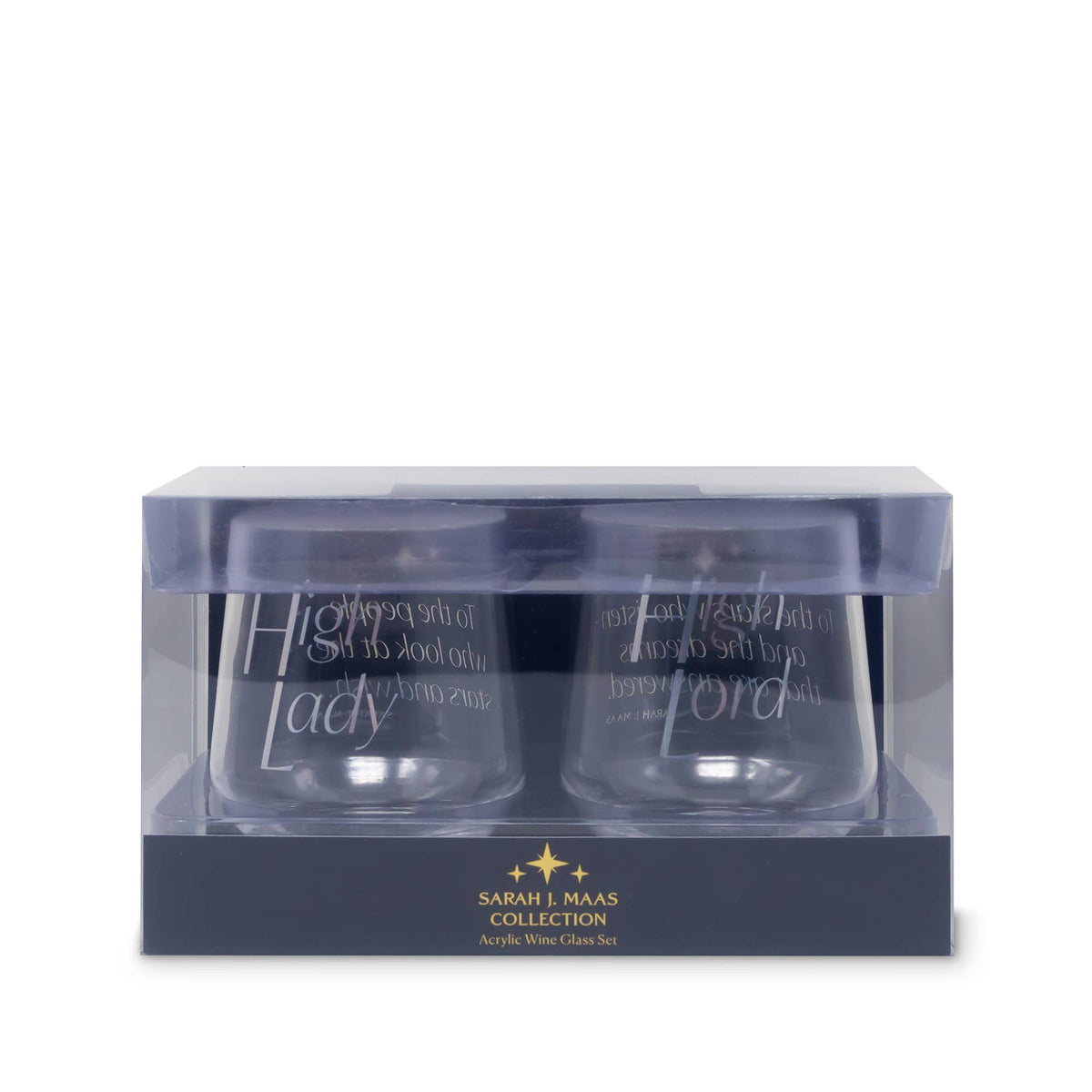 Acrylic Stemless Wine Glass Set, Night Court