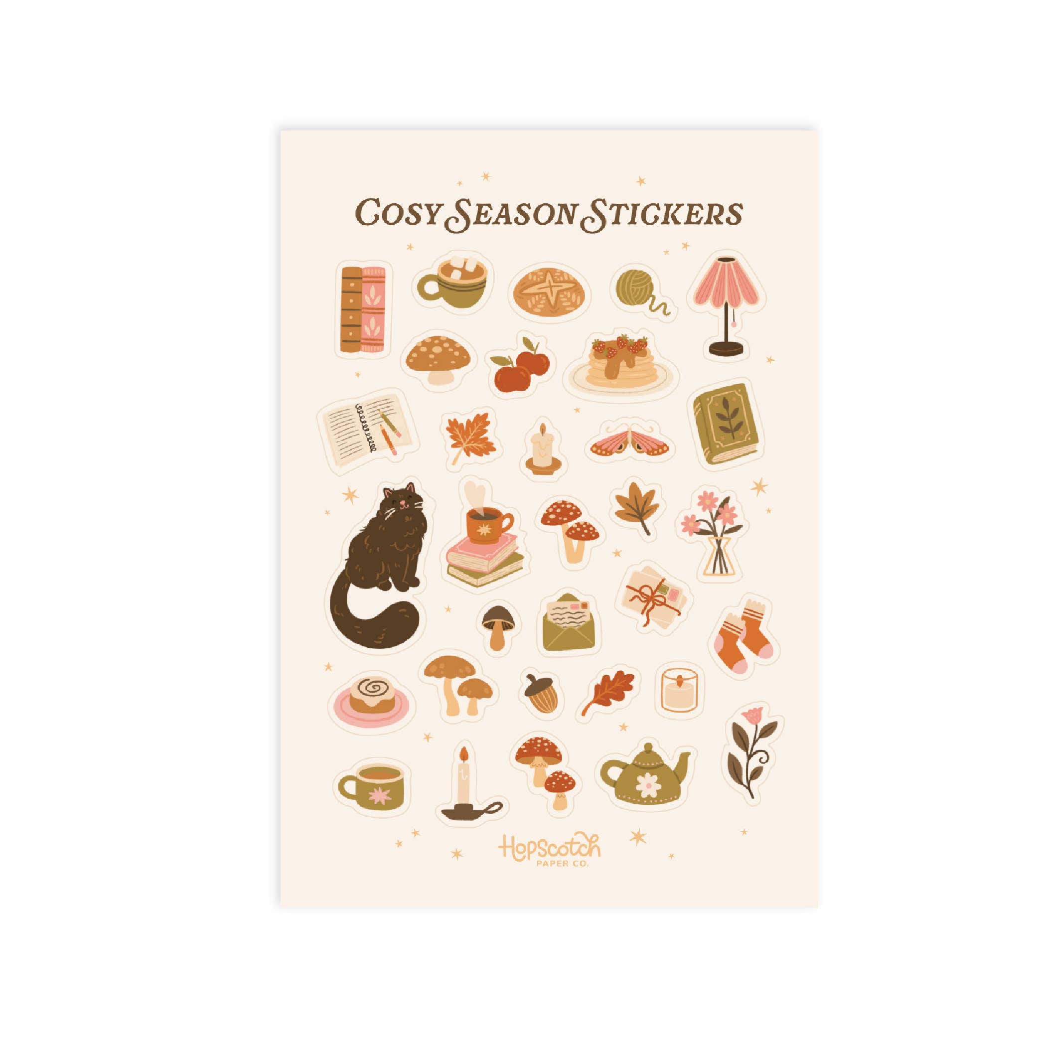 Cosy Season Journal Sticker Sheet - Book Gifts