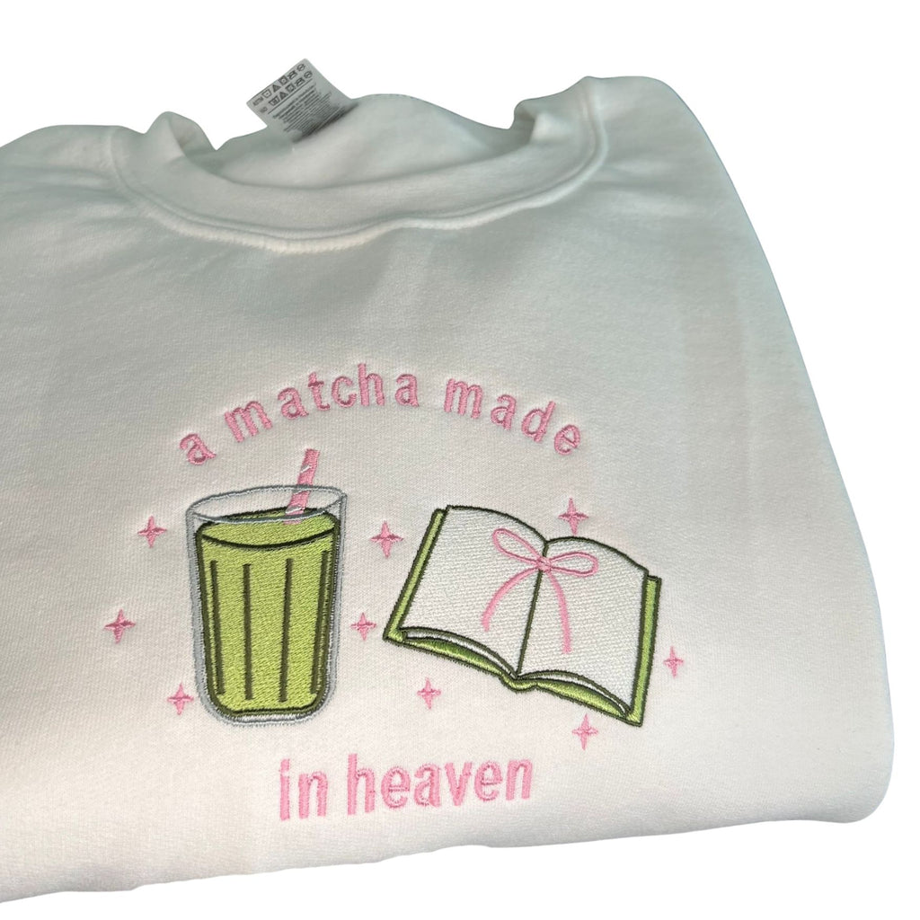 "a matcha made in heaven" embroidered sweatshirt