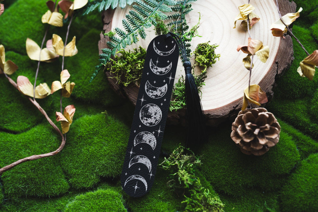 The Bookish Atelier - Moon Phase Faux Leather Bookmark