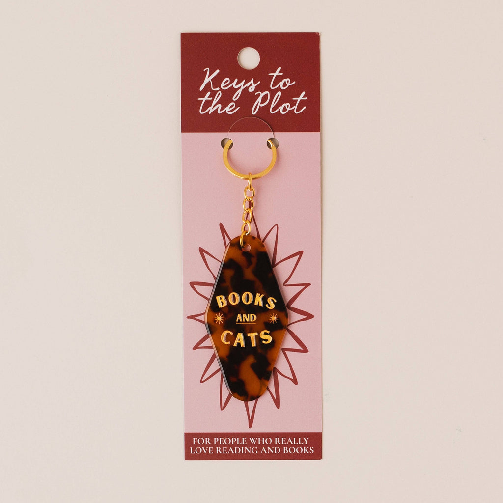 BOOKS AND CATS Book Lover Motel Keyring