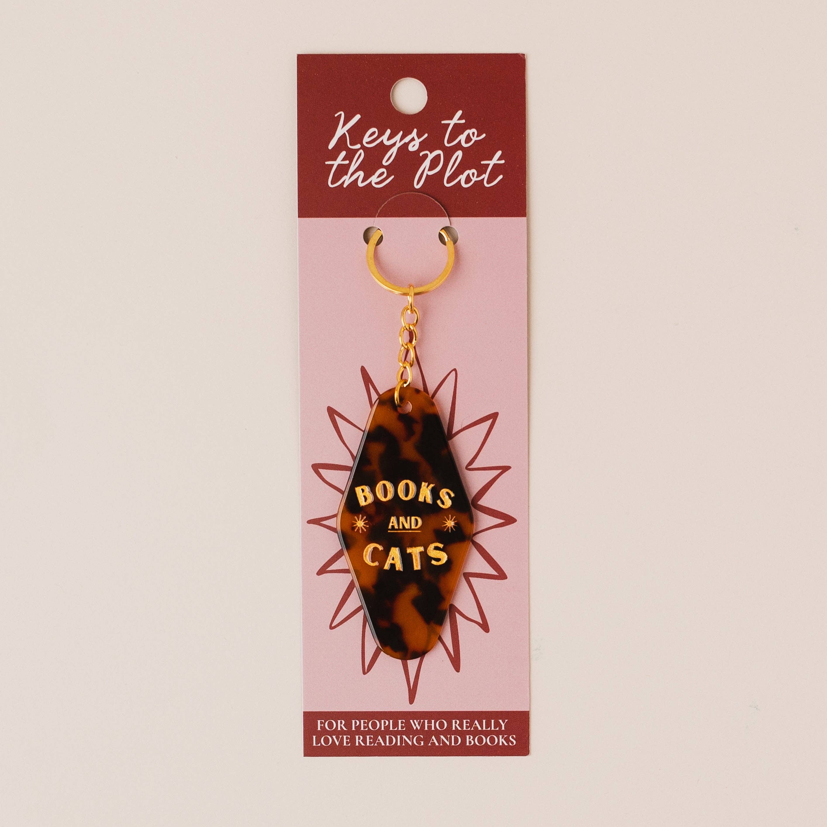 BOOKS AND CATS Book Lover Motel Keyring