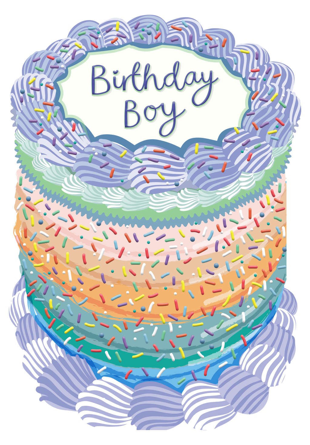 Birthday Boy - Birthday Cake Shaped Greeting Card