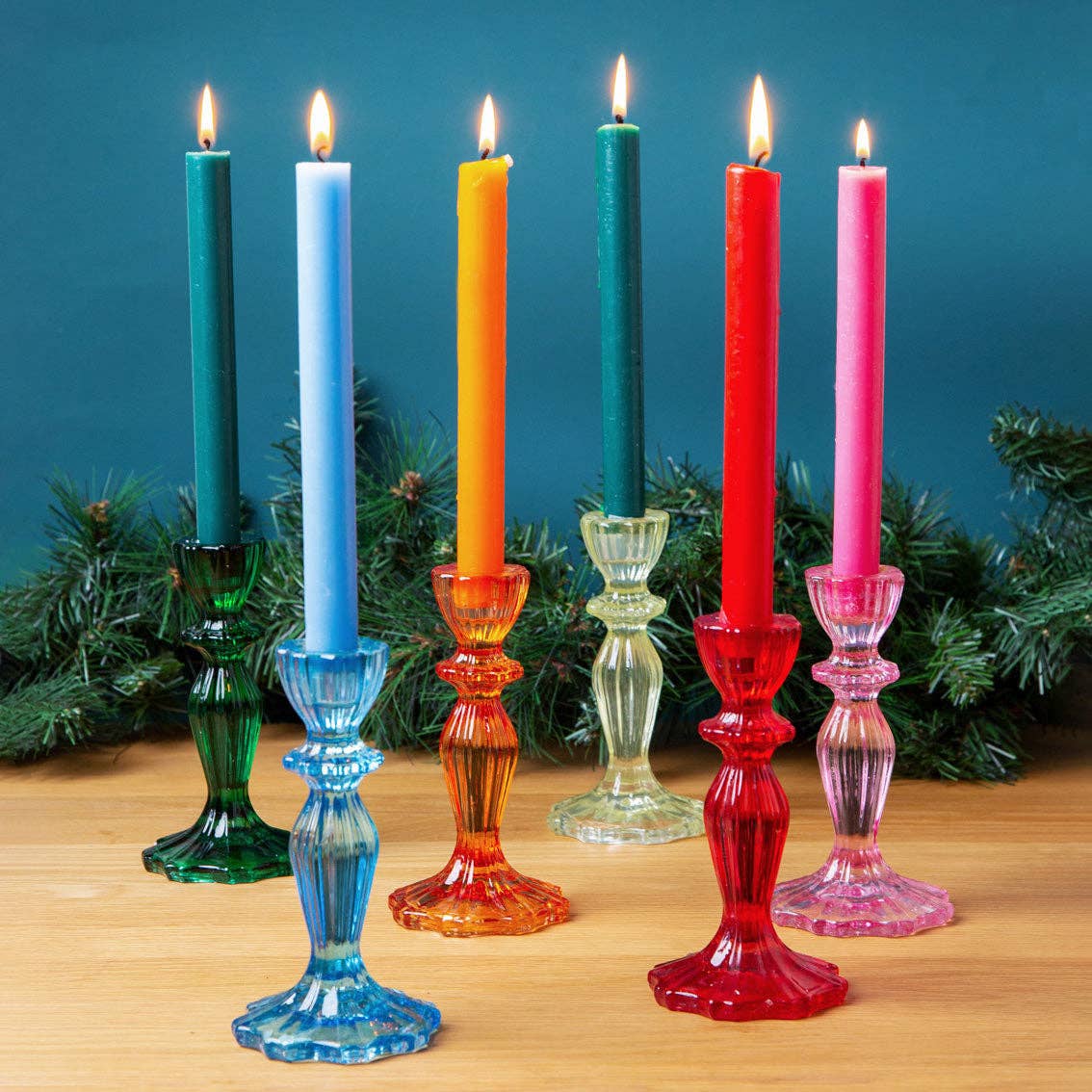 Blue Glass Candle Holder | Summer Gifts |