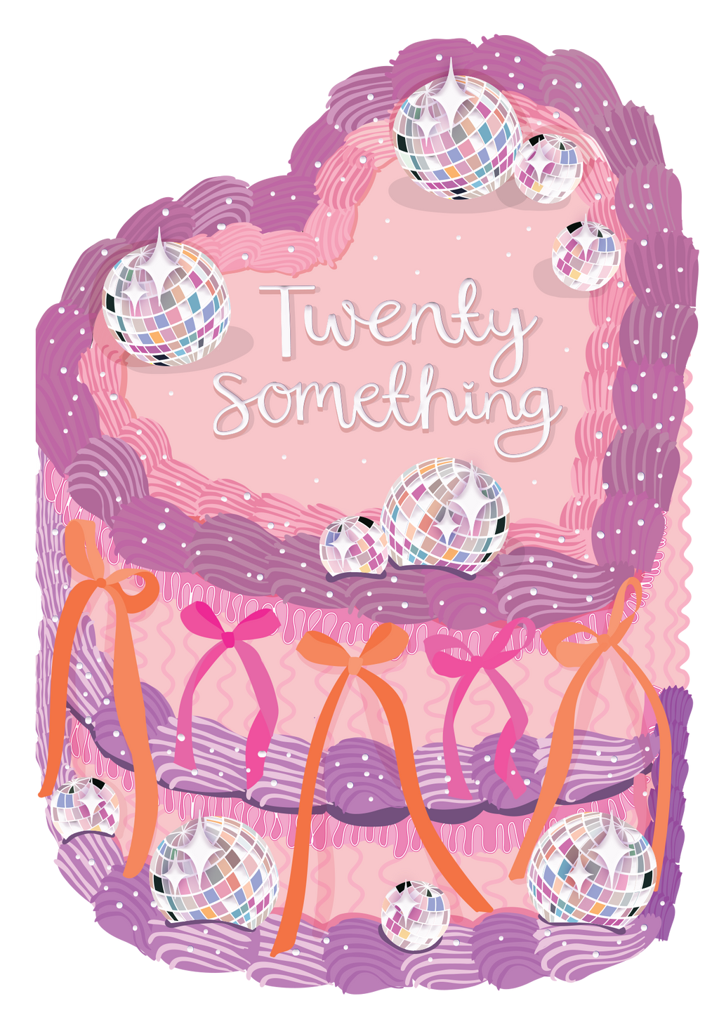Twenty Something - Birthday Cake Shaped Greeting Card