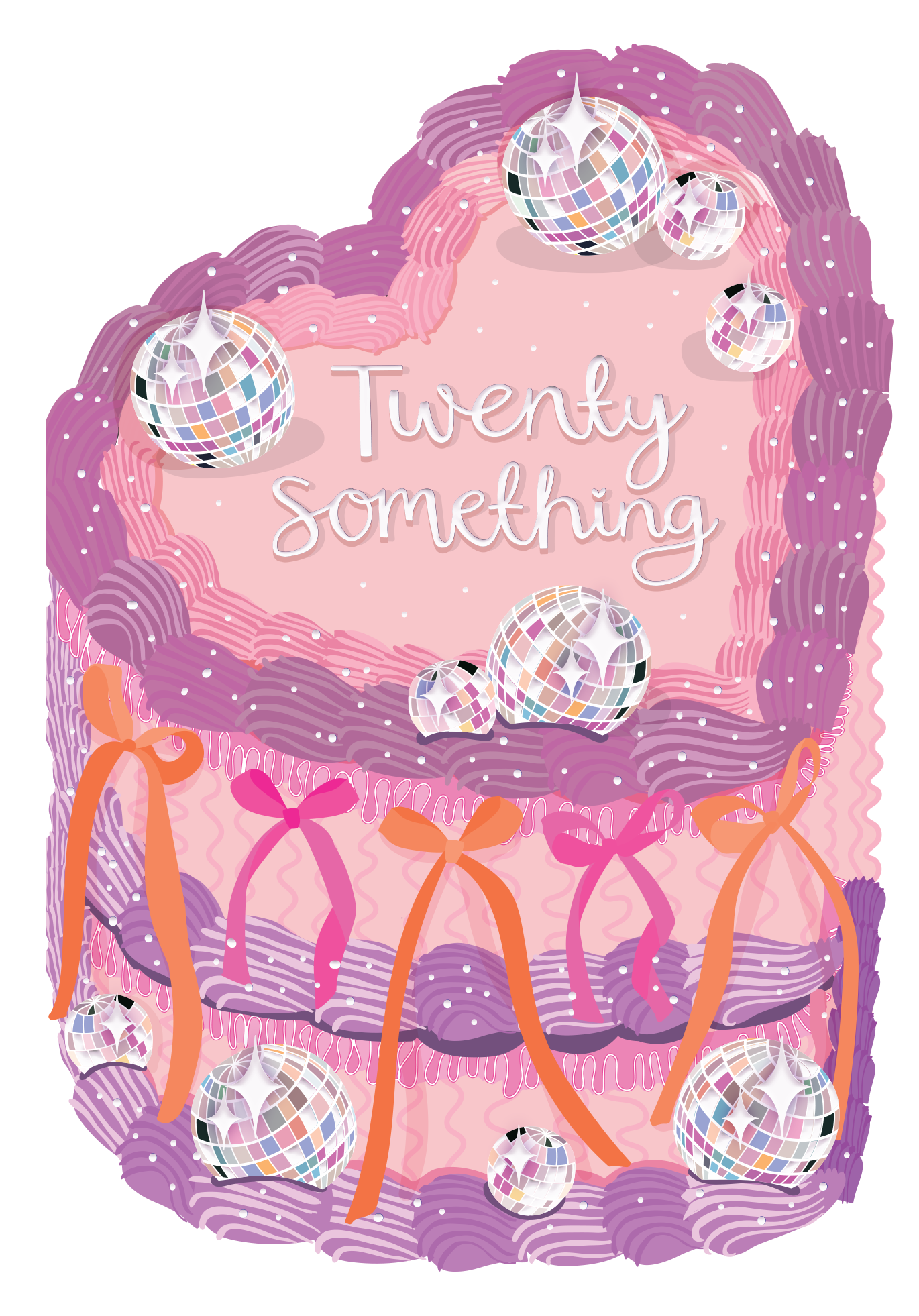 Twenty Something - Birthday Cake Shaped Greeting Card
