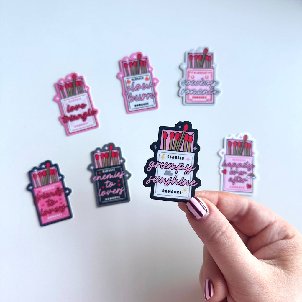 Dolly's Doodles - Enemies to Lovers Matchbox Matte Sticker