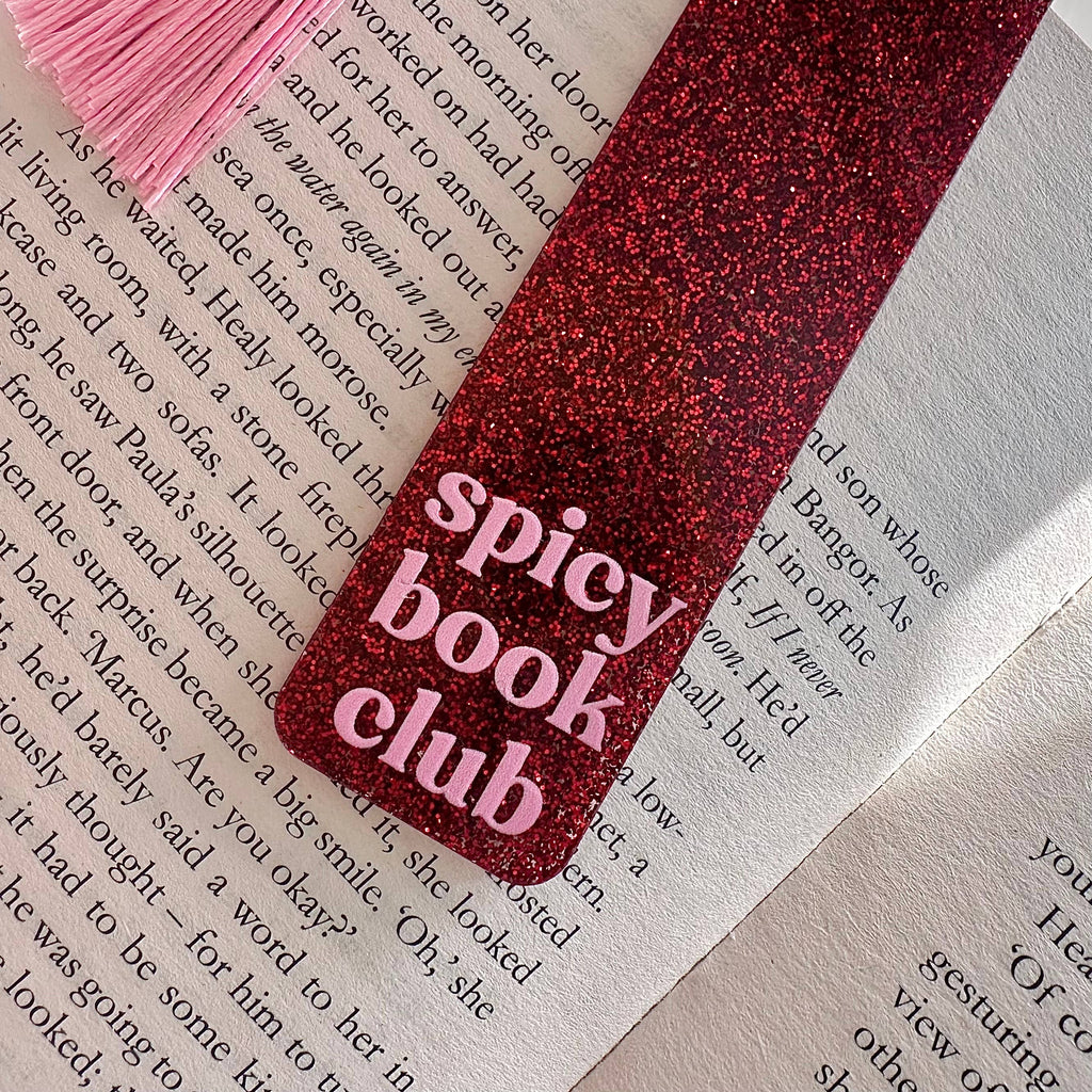 Spicy Book Club Acrylic Glitter Bookmark Romance Gift