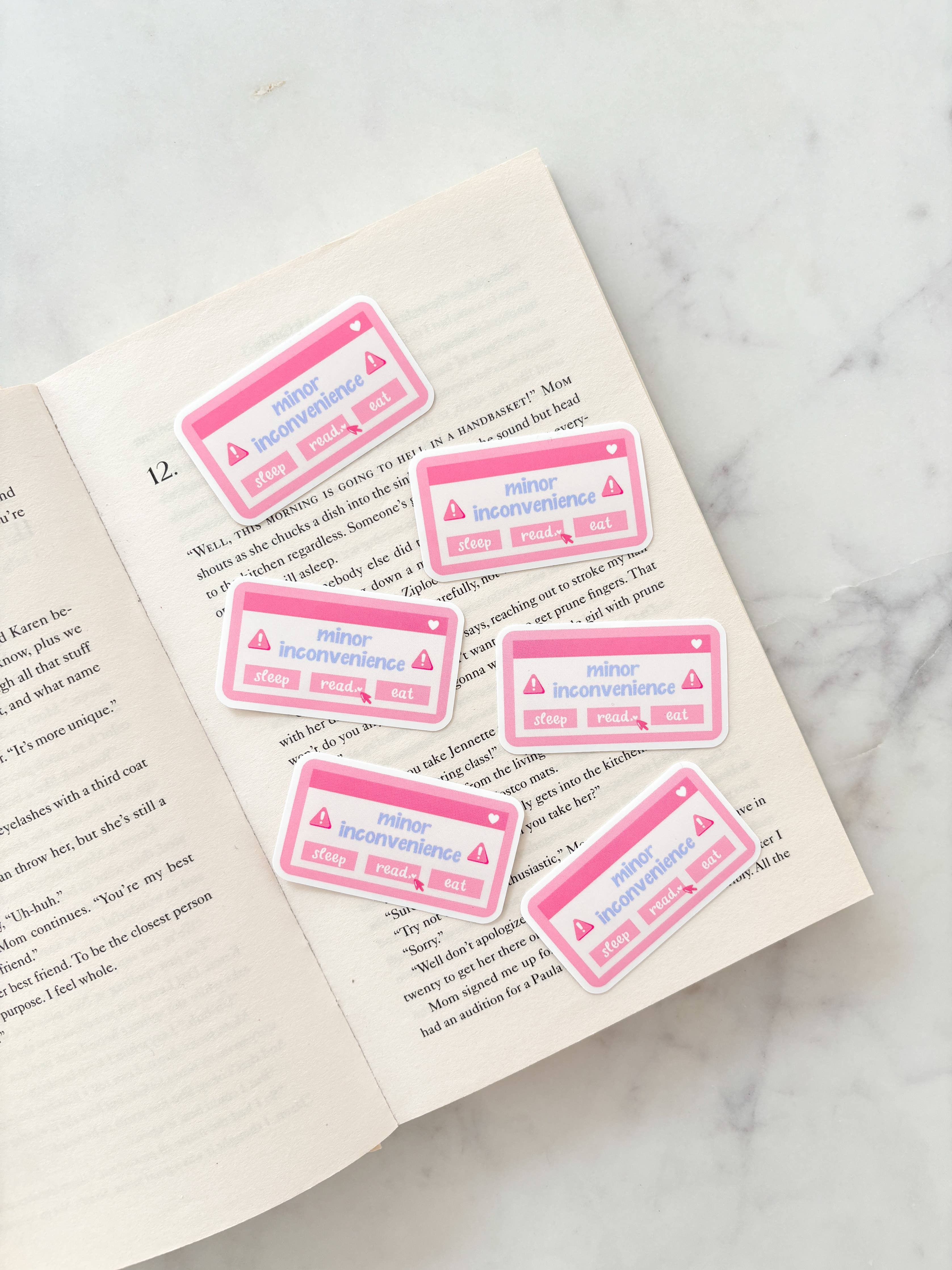 Fleurs on Sunday - Minor Inconvenience Alert Bookish Sticker