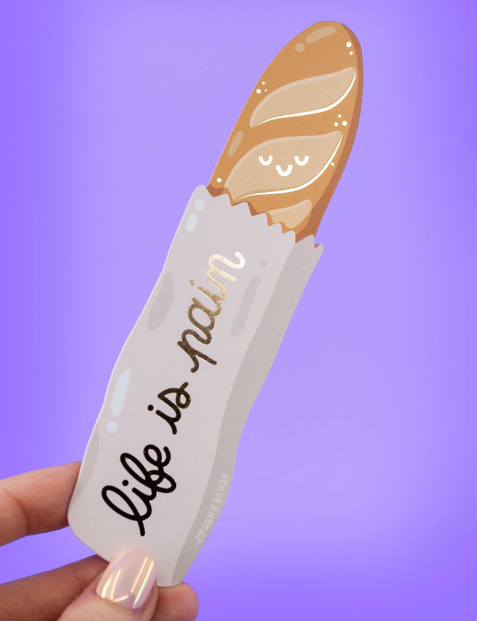 Joanna Behar - "Life is Pain" Baguette Gold Foil Bookmark