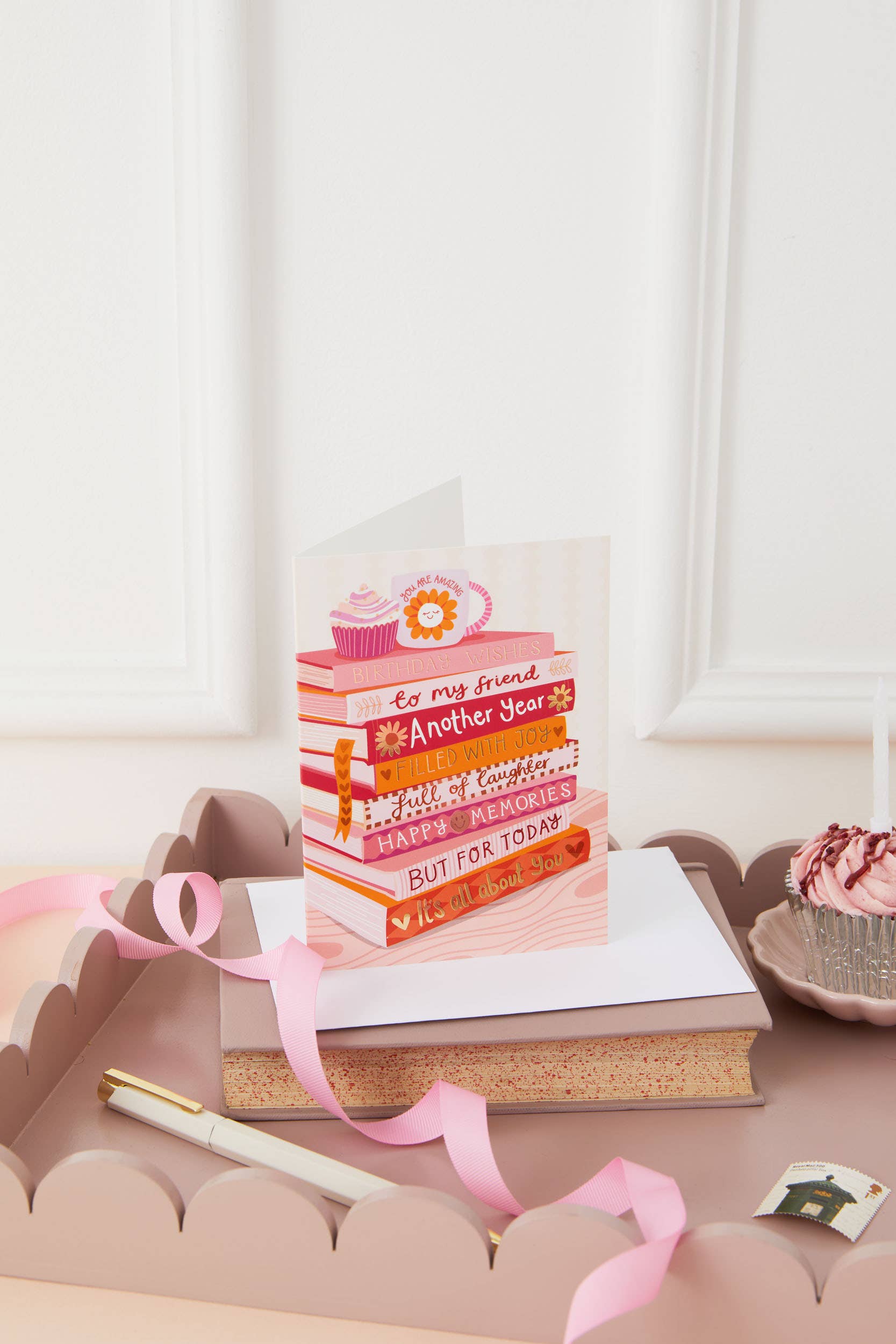 Happy Birthday To My Friend - Foiled Bookish Birthday Card