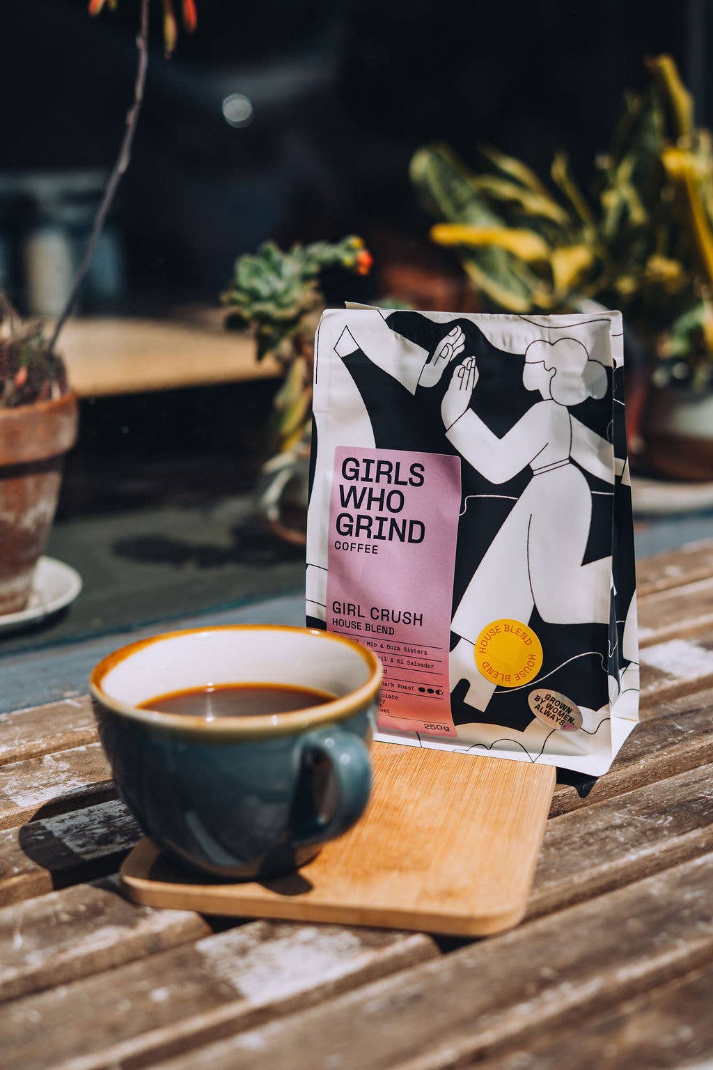 Coffee Beans, Girl Crush, houseblend coffee.