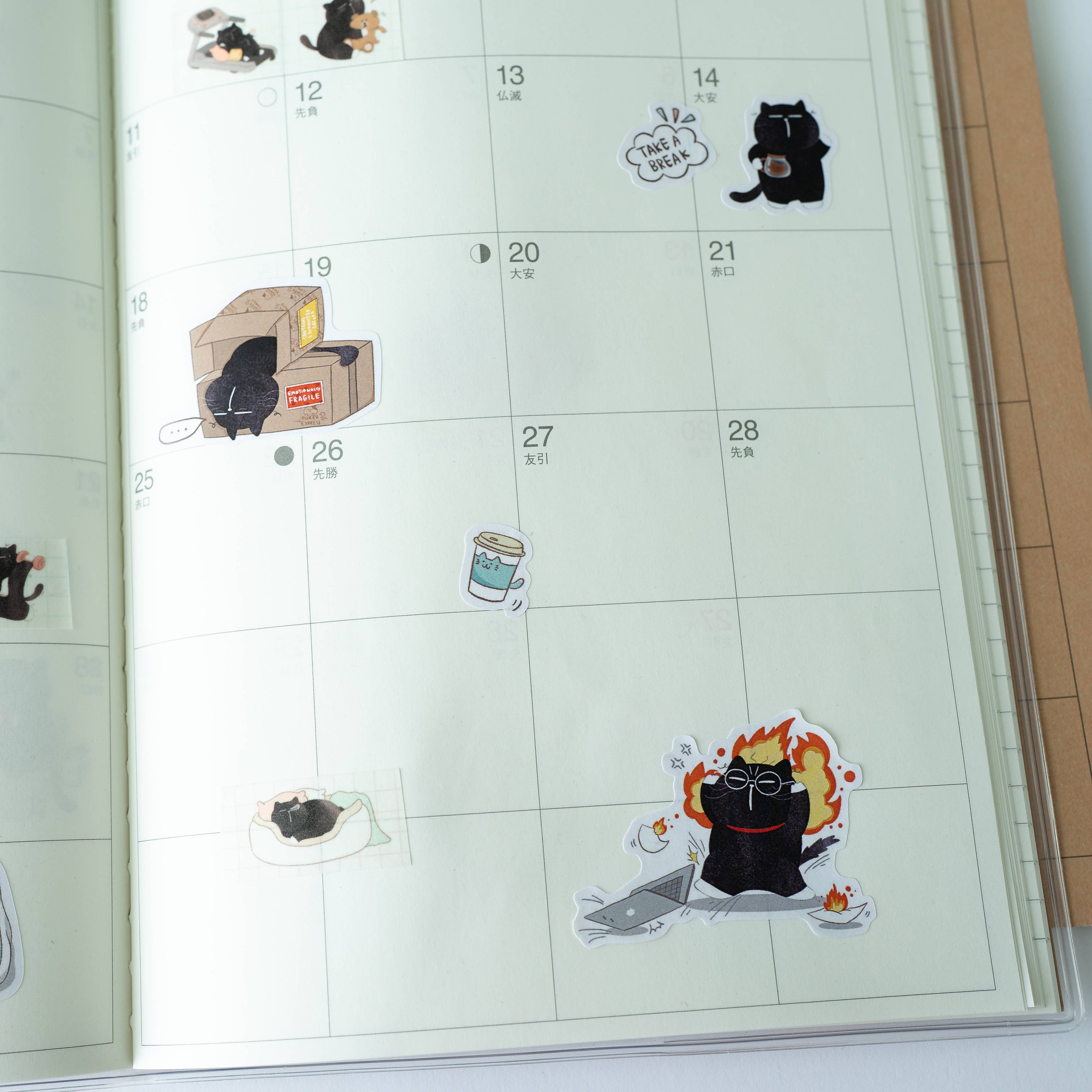 Funny Work Life Cat Sticker Sheet