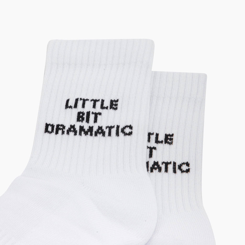 Little Bit Dramatic Organic Cotton Sports Socks in White