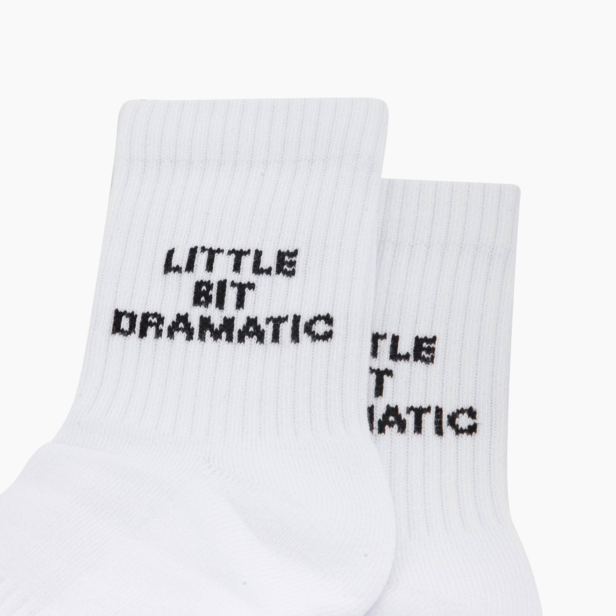 Little Bit Dramatic Organic Cotton Sports Socks in White