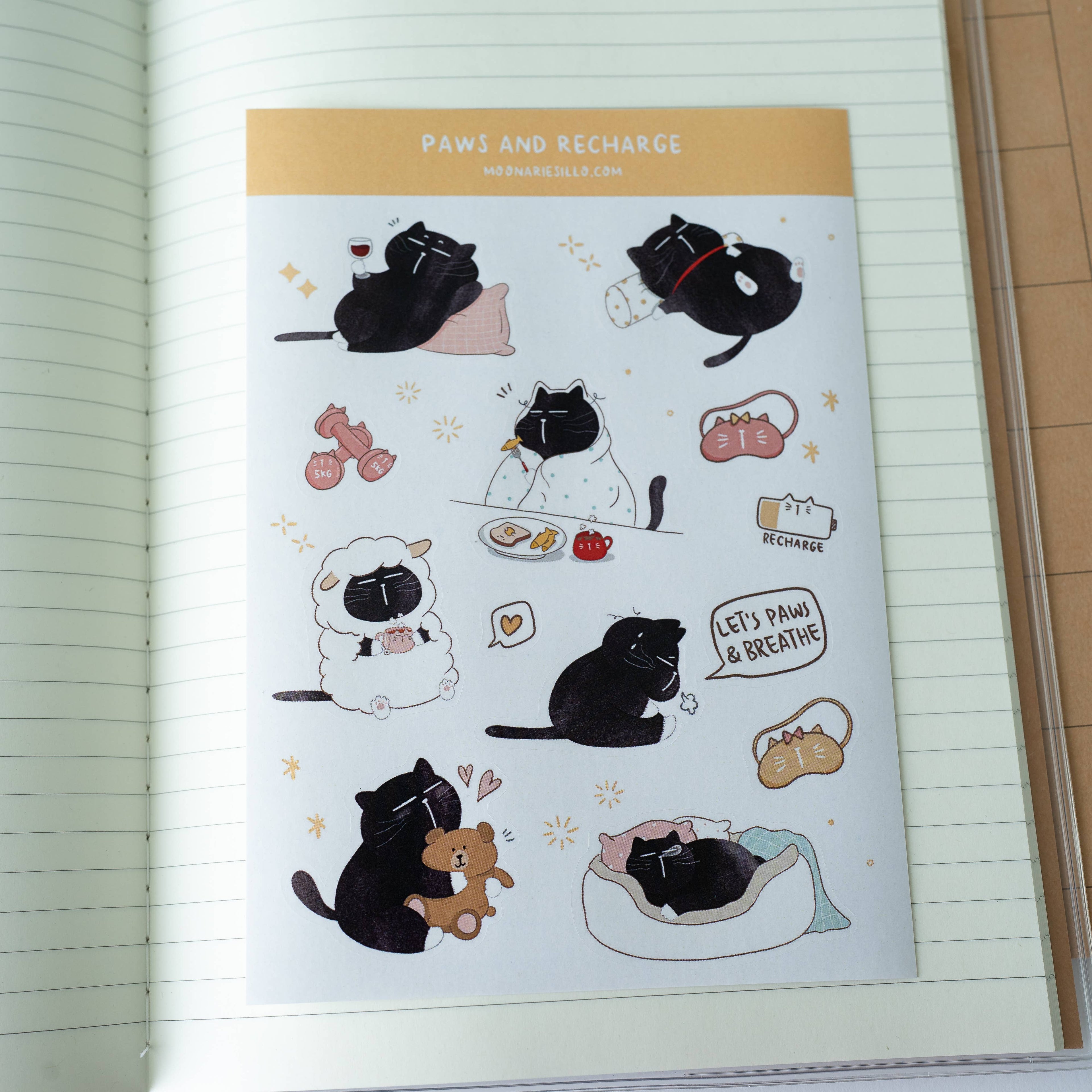Self Care Cat Sticker Sheet
