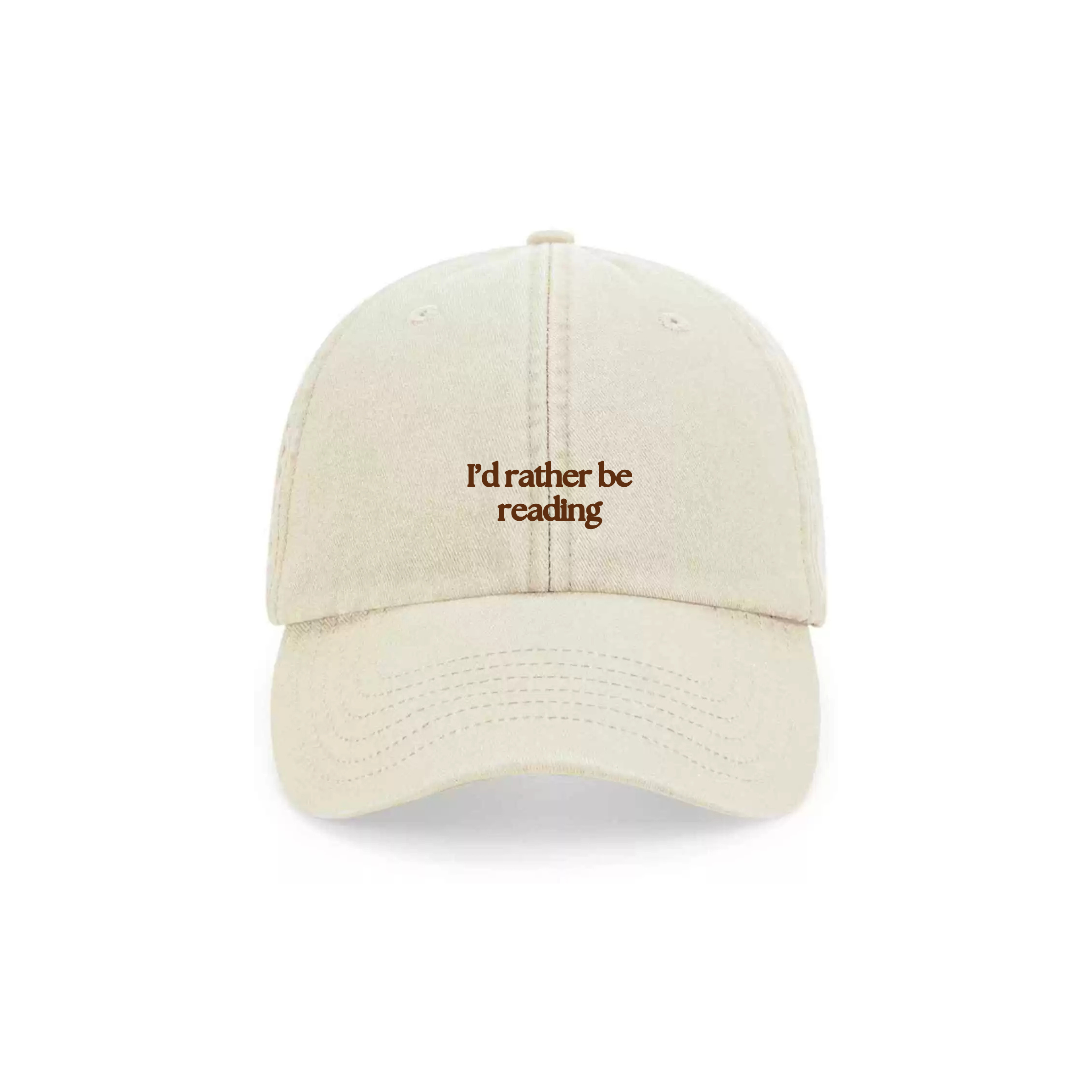I'd Rather Be Reading beige cap
