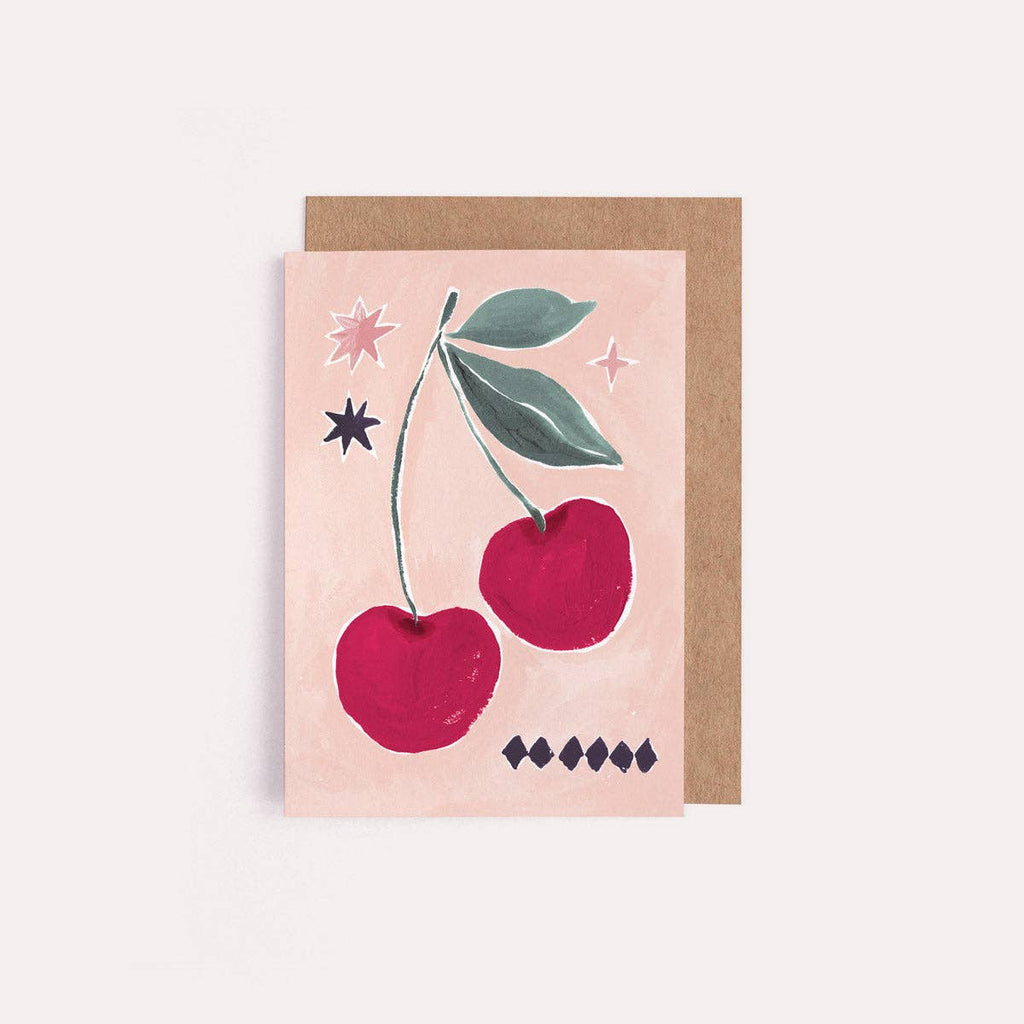 Cherries Mini Card | Petite Cherry Greetings Card | Birthday