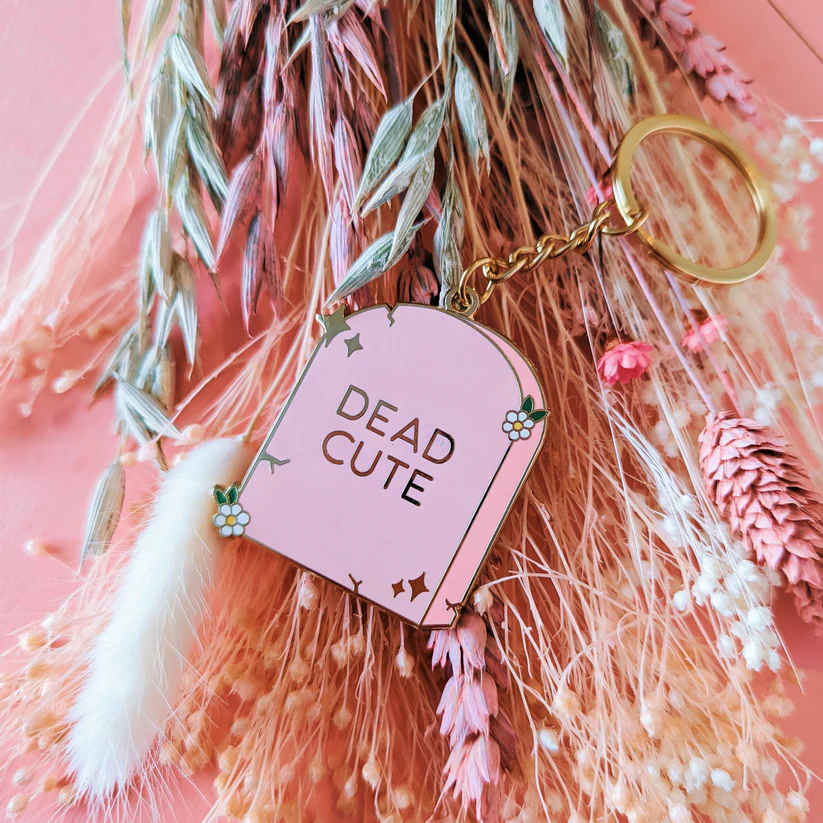 Dead Cute Tombstone Keyring