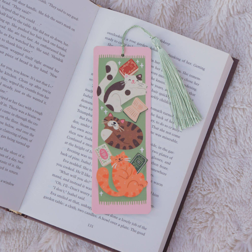 Hopscotch Paper Co. - Cozy Cats Bookmark with Tassel