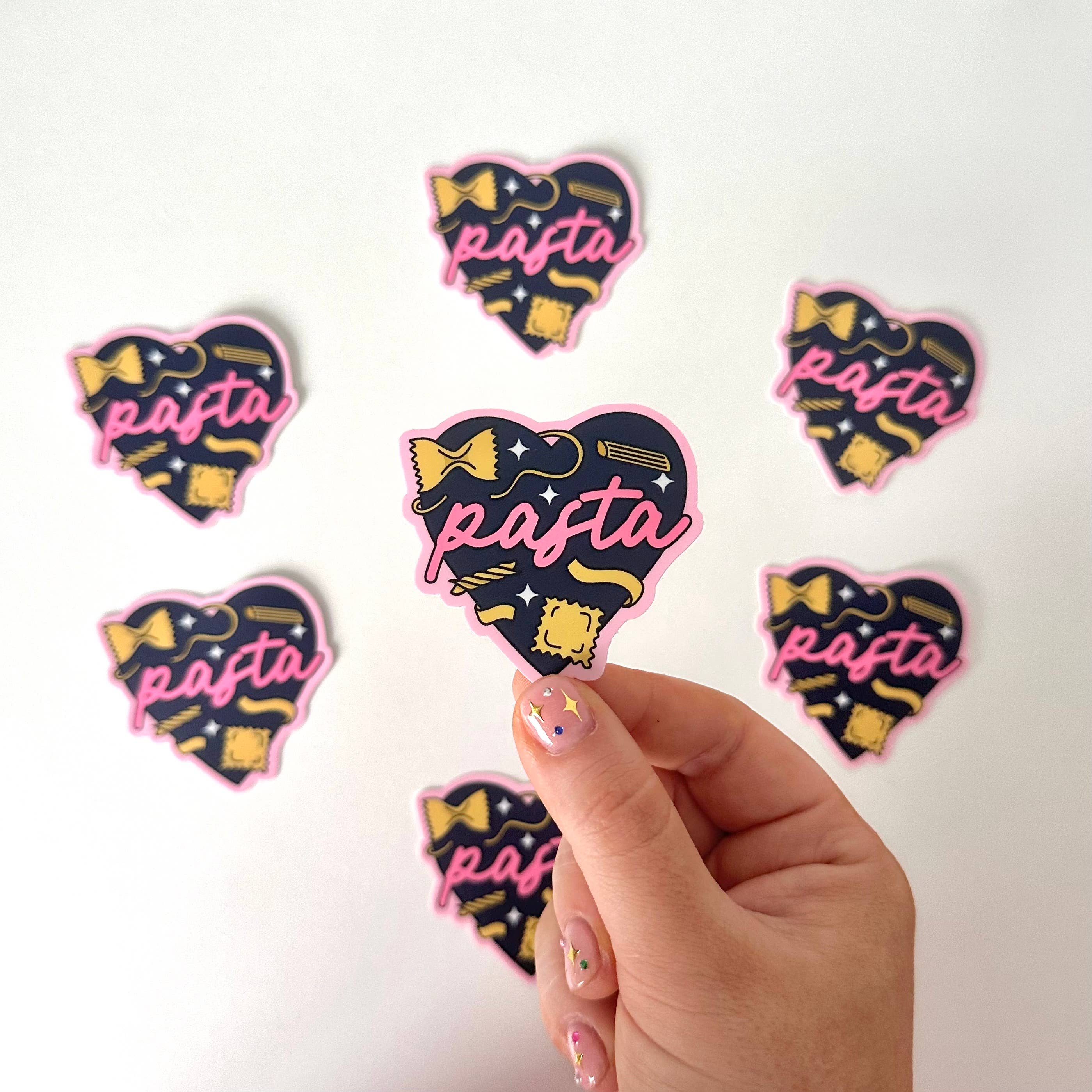 Matte Sticker | Pasta Heart Food Lover Gift Kindle Decor