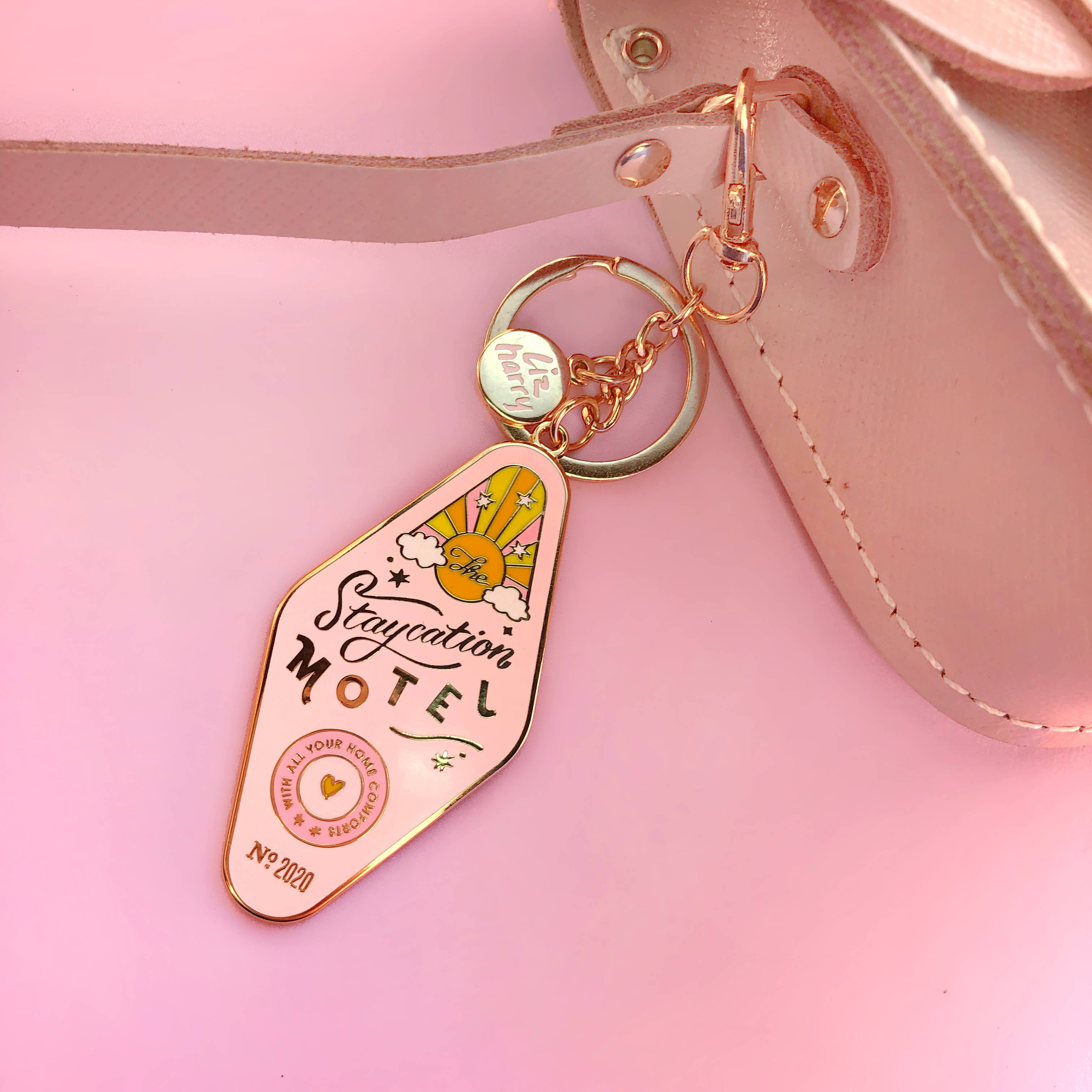 Staycation Motel Keychain - Purse Charm Gift