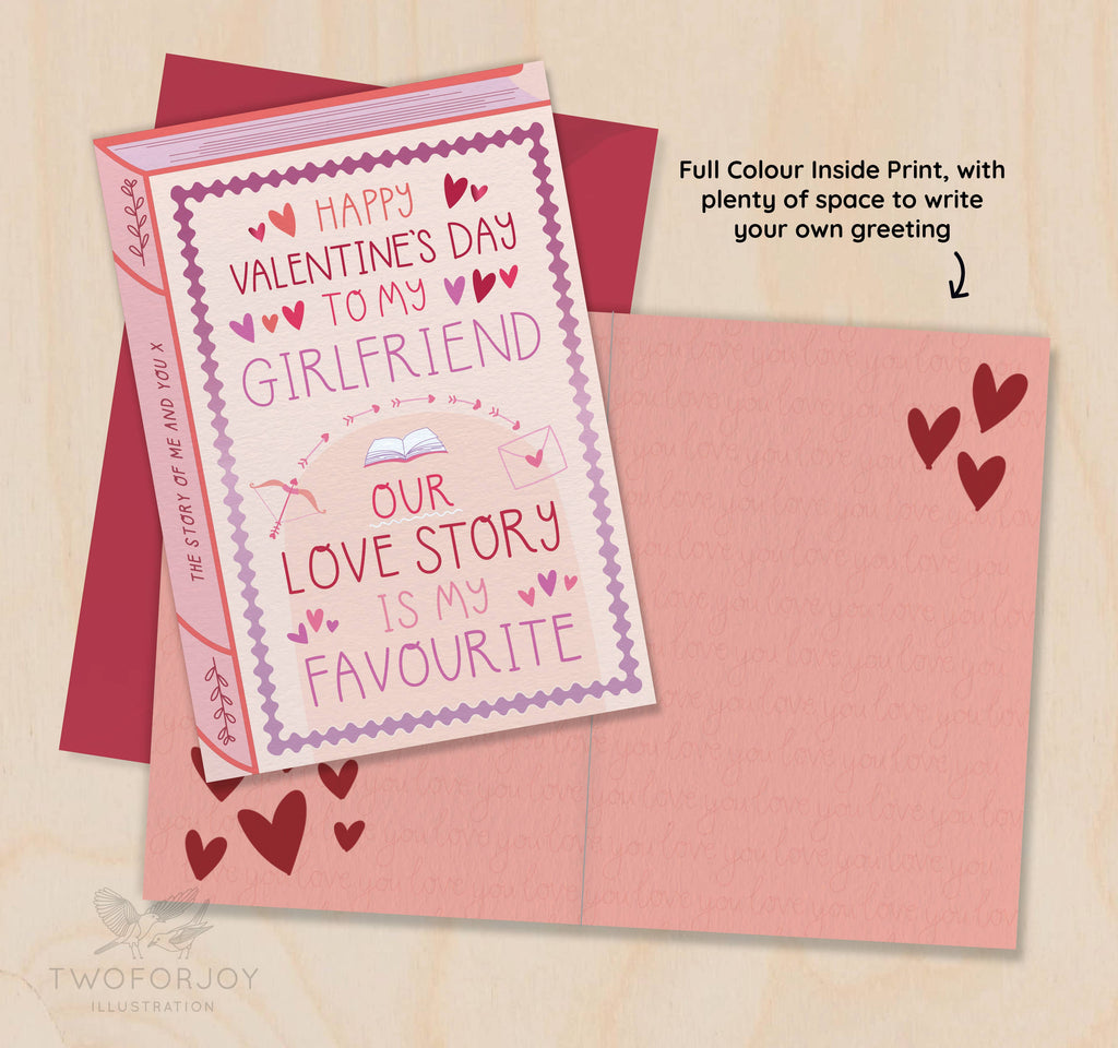 Valentine's Girlfriend - Our Love Story – Book Greeting Card