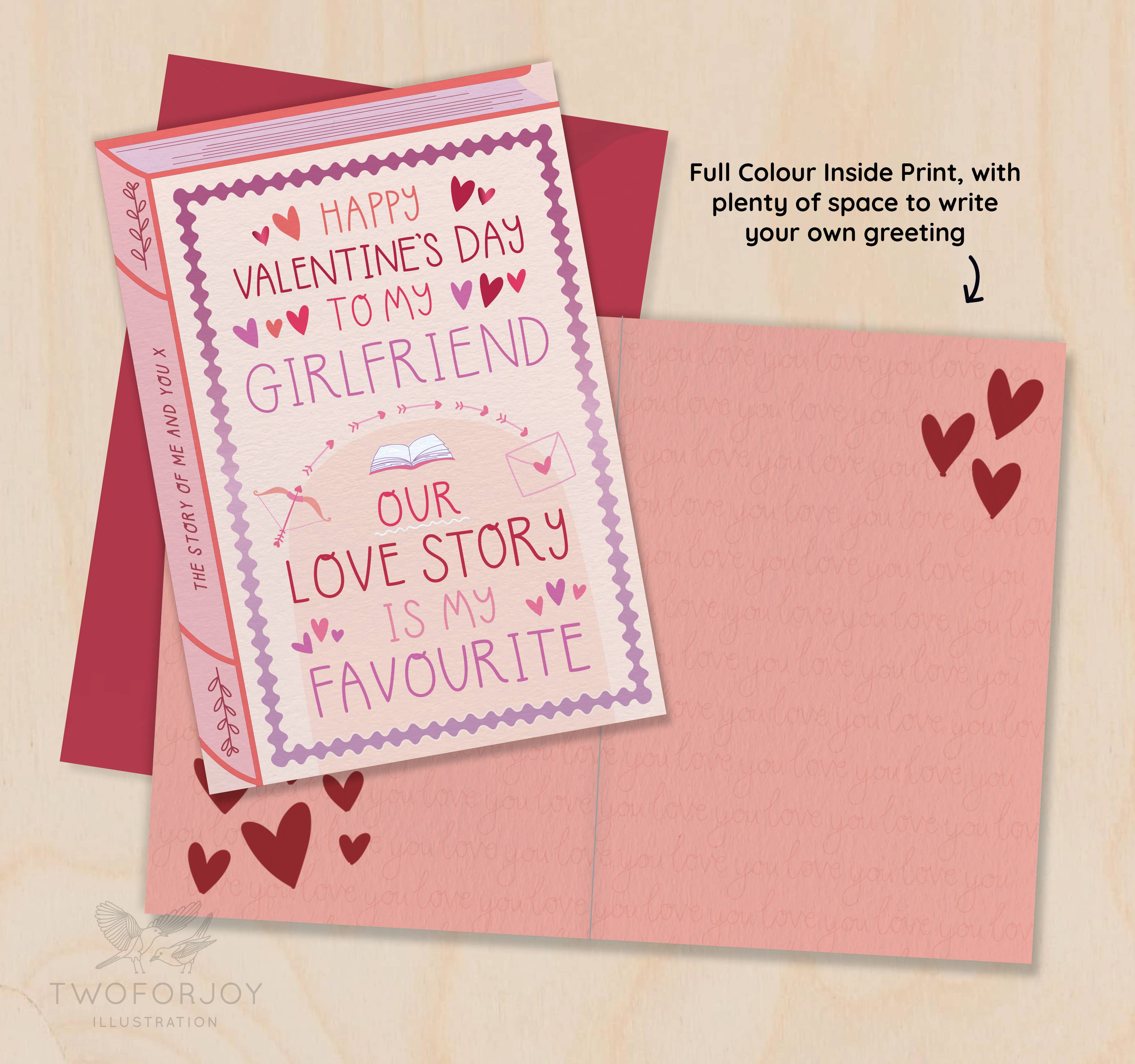 Valentine's Girlfriend - Our Love Story – Book Greeting Card