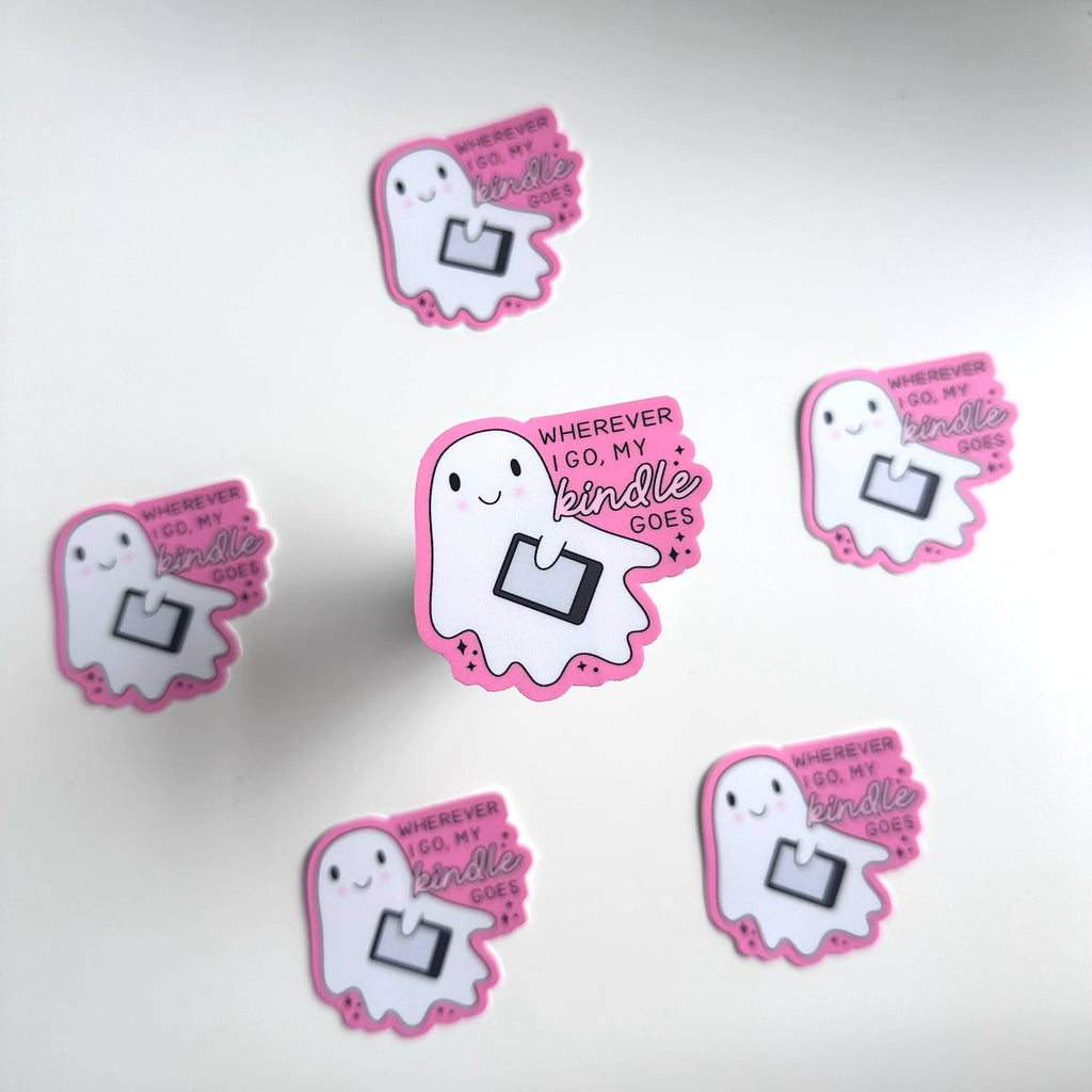 Matte Sticker | Kindle Ghost Book Reading Cute Girly Gift