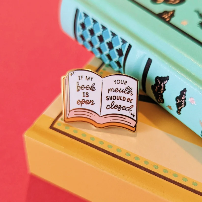 Book Reader Enamel Pin Badge