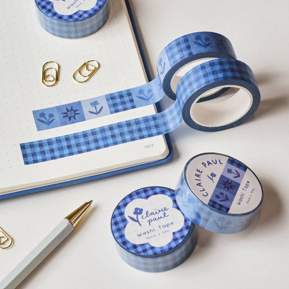 Dark Blue Check Washi Tape