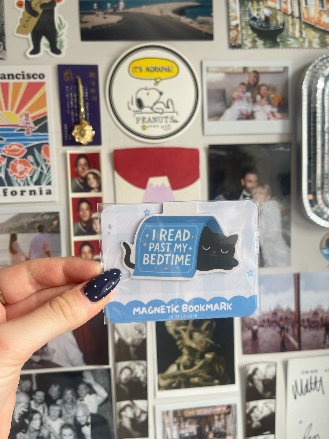 Liv Lee - I Read Past Bedtime Black Cat Magnetic Bookmark