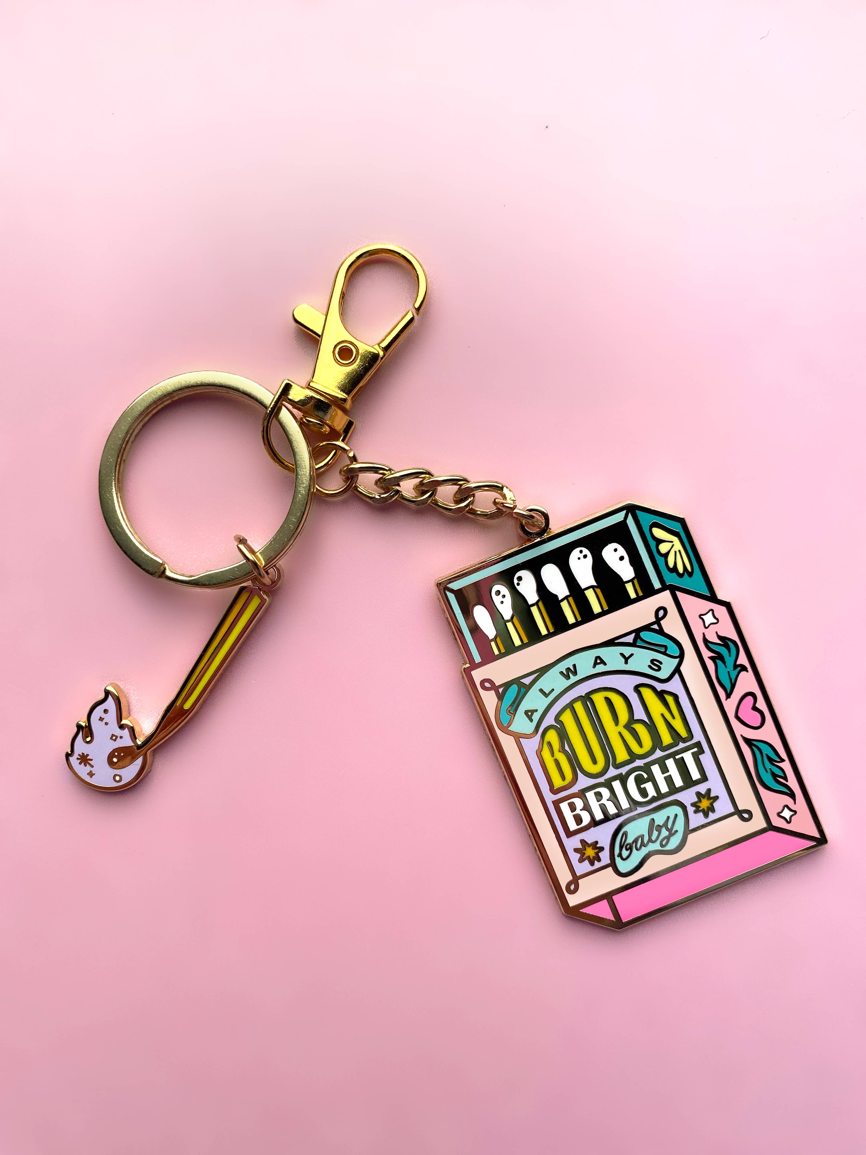 Burn Bright Matchbox Purse Charm Keychain