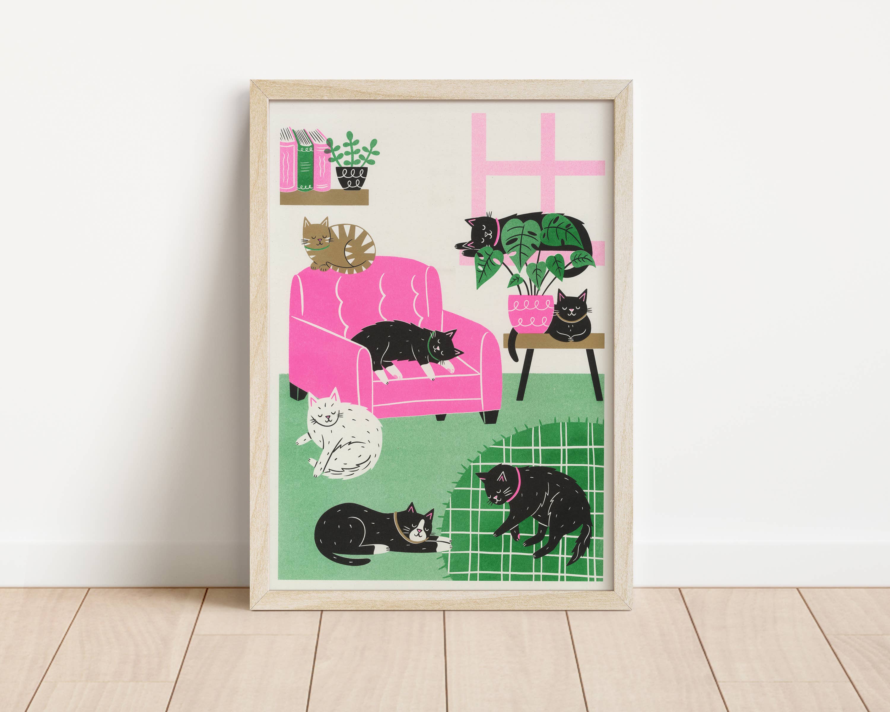 Nat ElIis Illustration - Sleepy Sunday Heavyweight Riso Print