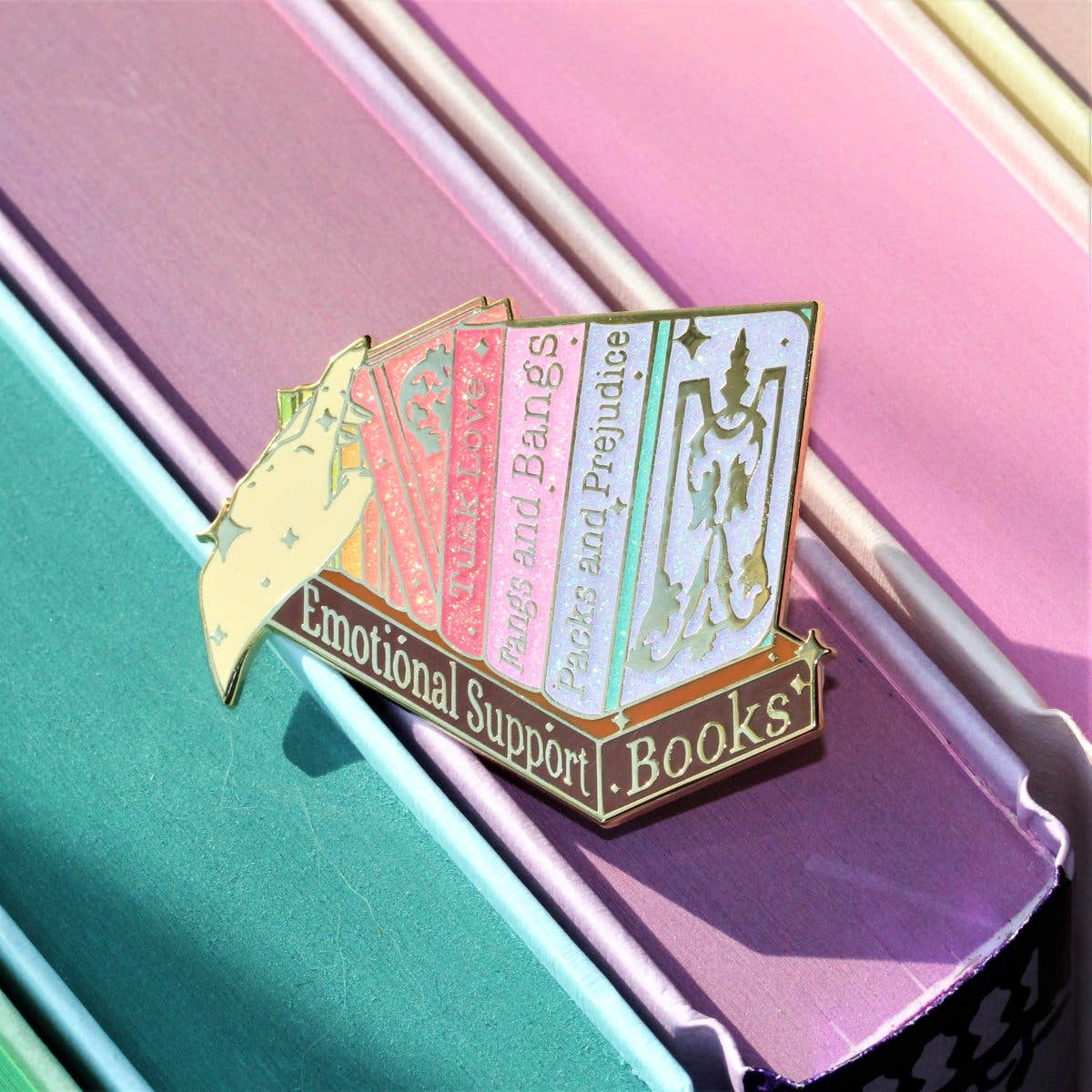 Geek and Artsy - Emotional Support Books Enamel Pin