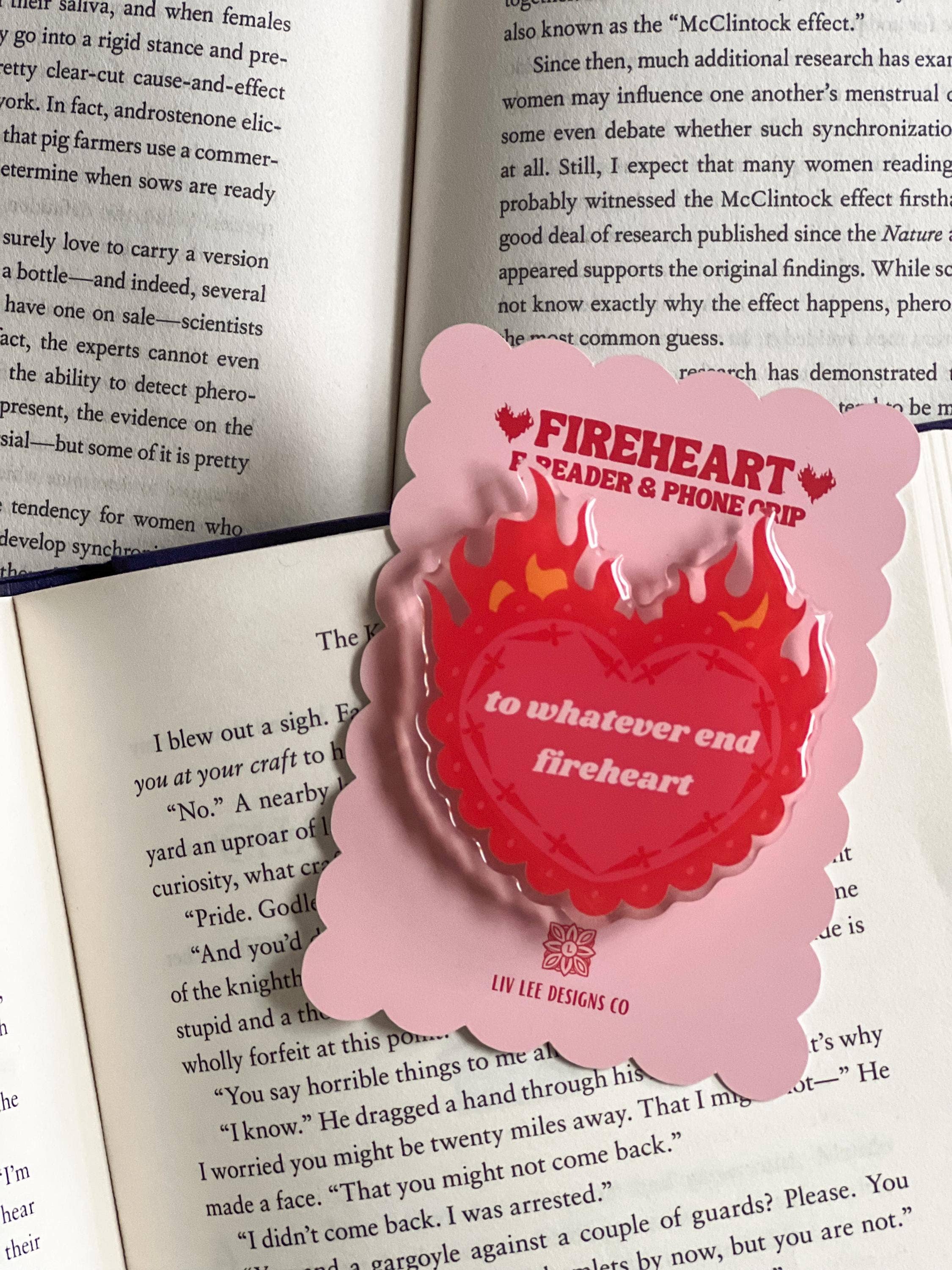 Liv Lee Designs - Heart on Fire Romantasy Kindle & Phone Grip
