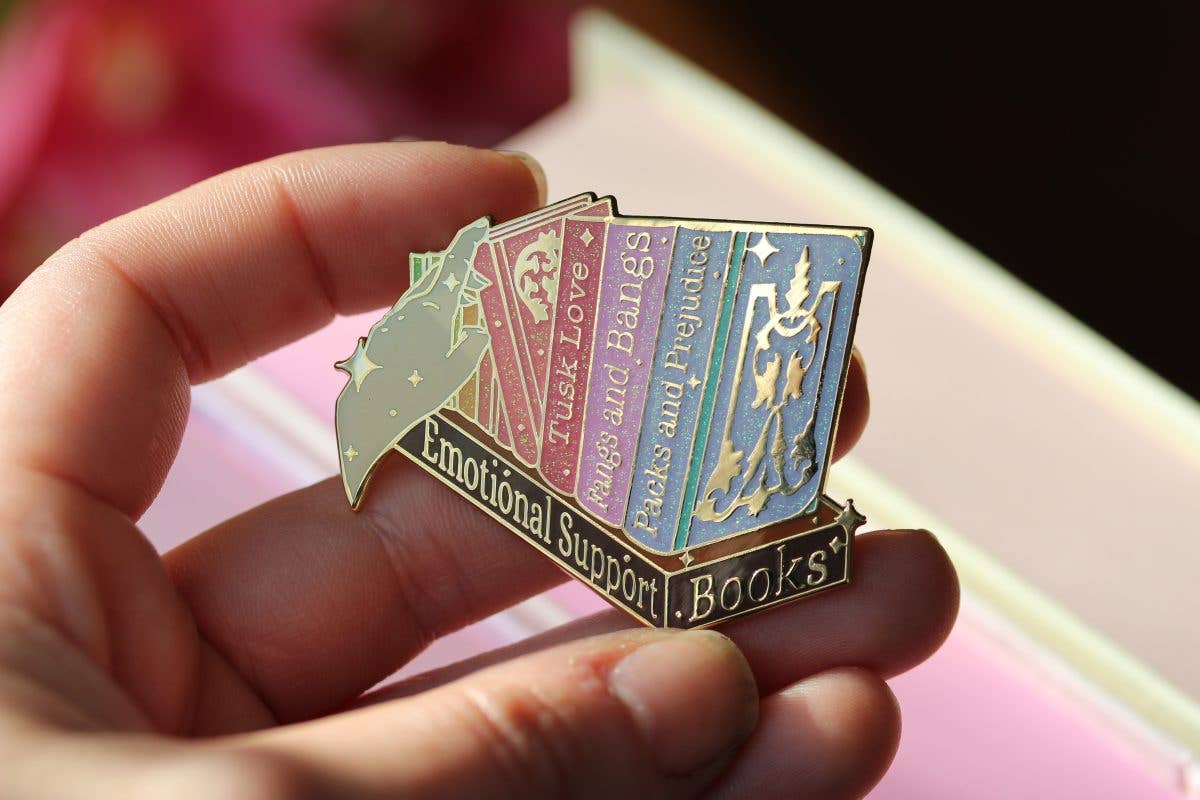 Geek and Artsy - Emotional Support Books Enamel Pin