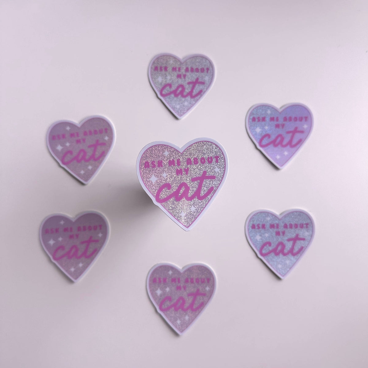 Holographic Sticker | Glitter Pink Dog Cat Pet Parent Cute