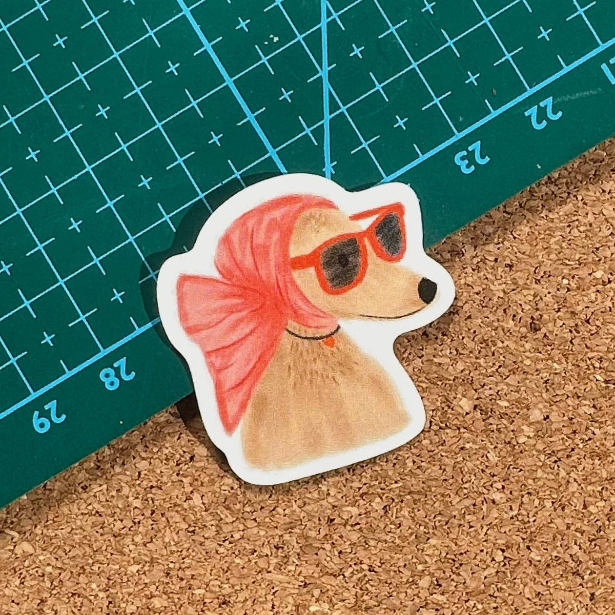 Stylish dog with Scarf & sunnies Vinyl Sticker