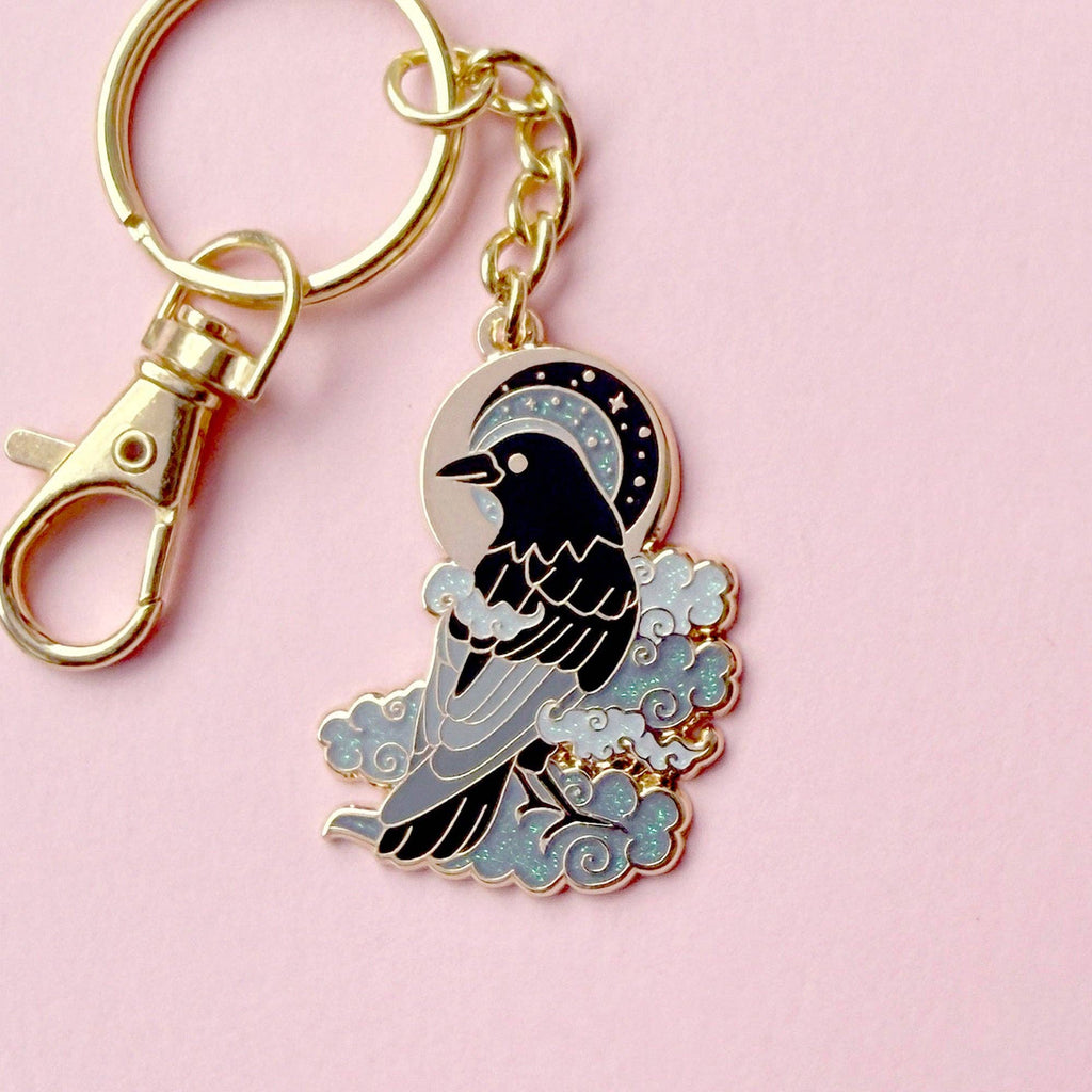 Glitter Punk - Cloud Crow keychain