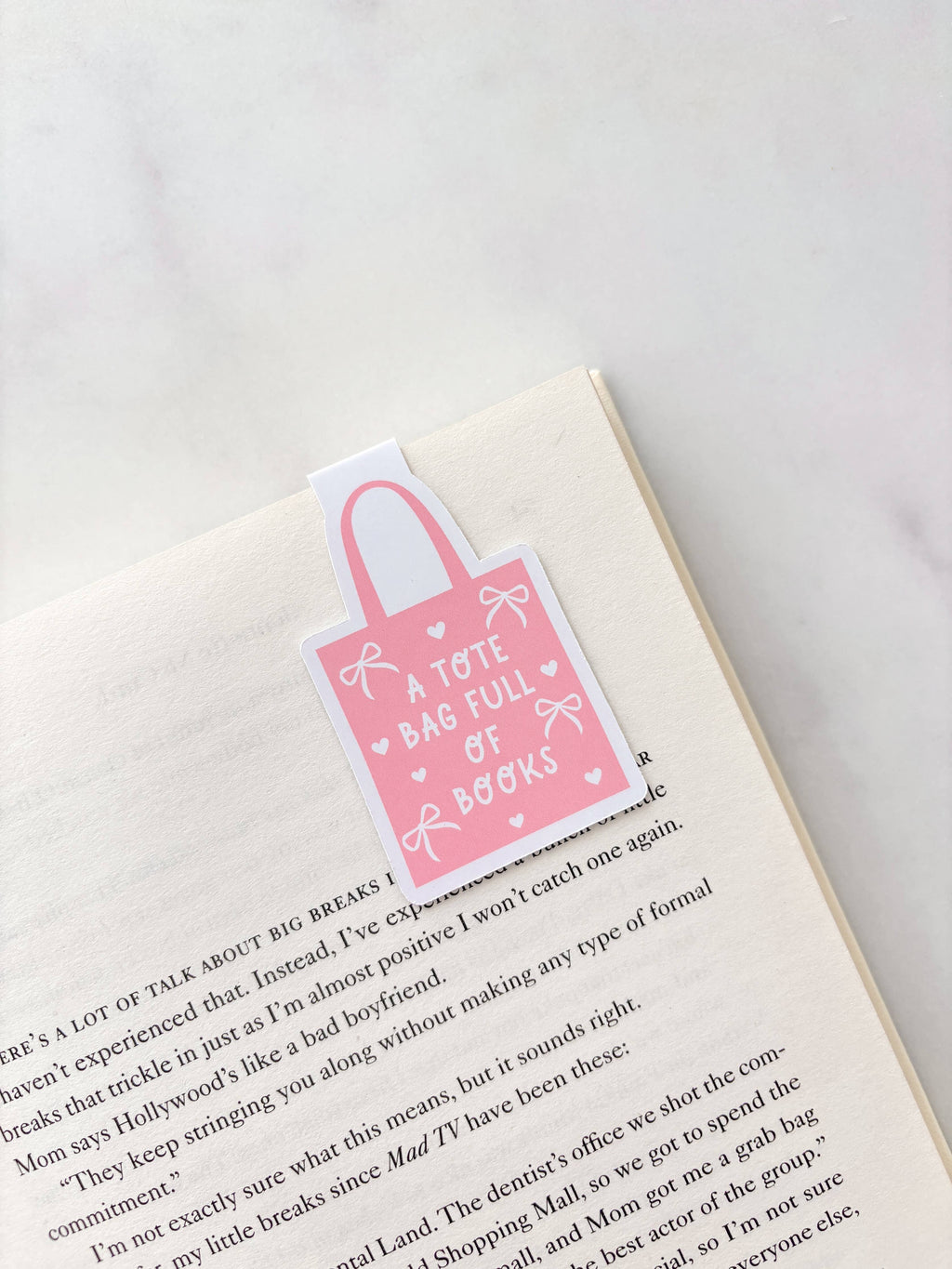 Book Tote Bag Magnetic Bookmark