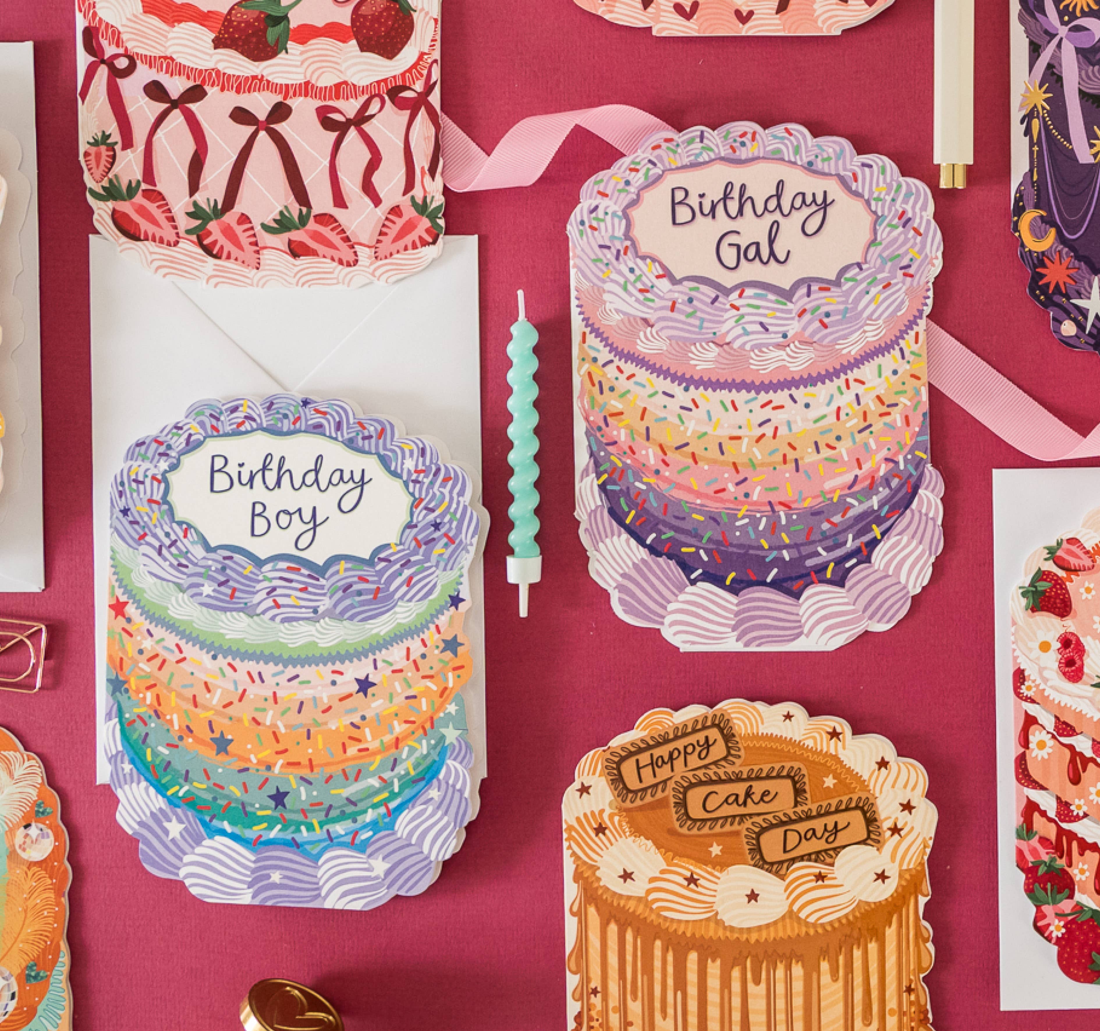 Birthday Gal - Birthday Cake Shaped Greeting Card