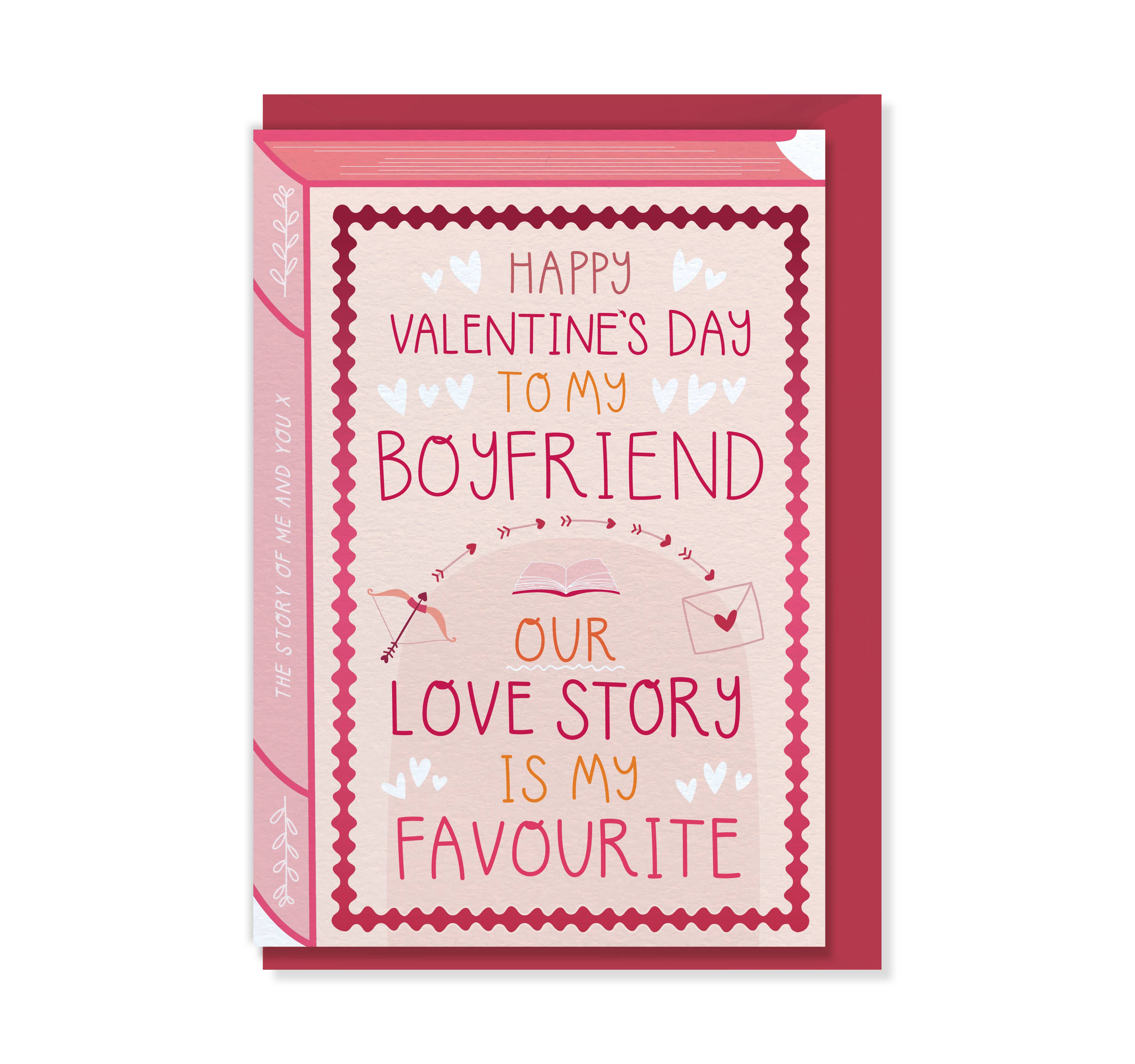 Valentine's Boyfriend - Our Love Story – Book Greeting Card