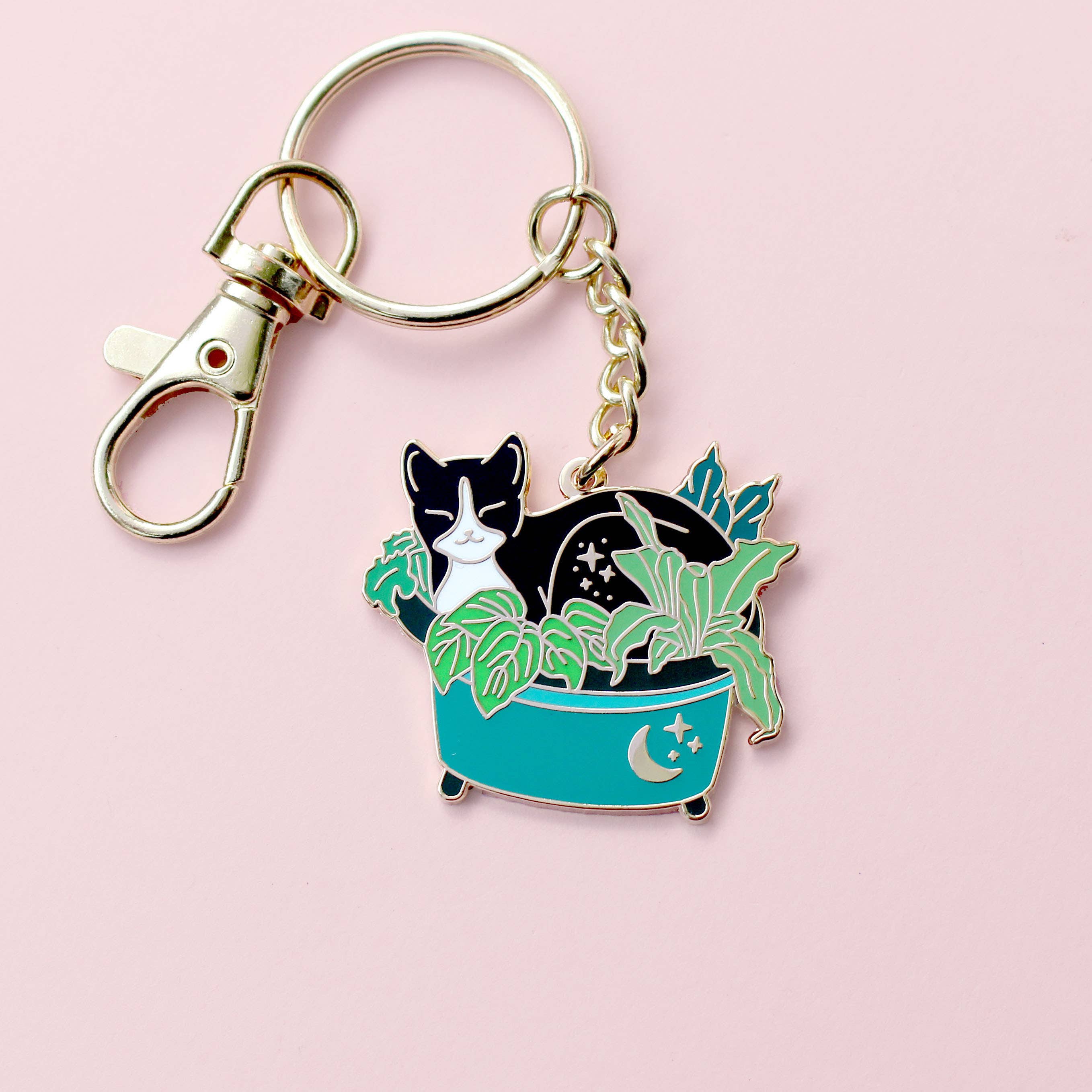 Glitter Punk - Plant Cat Key Chain