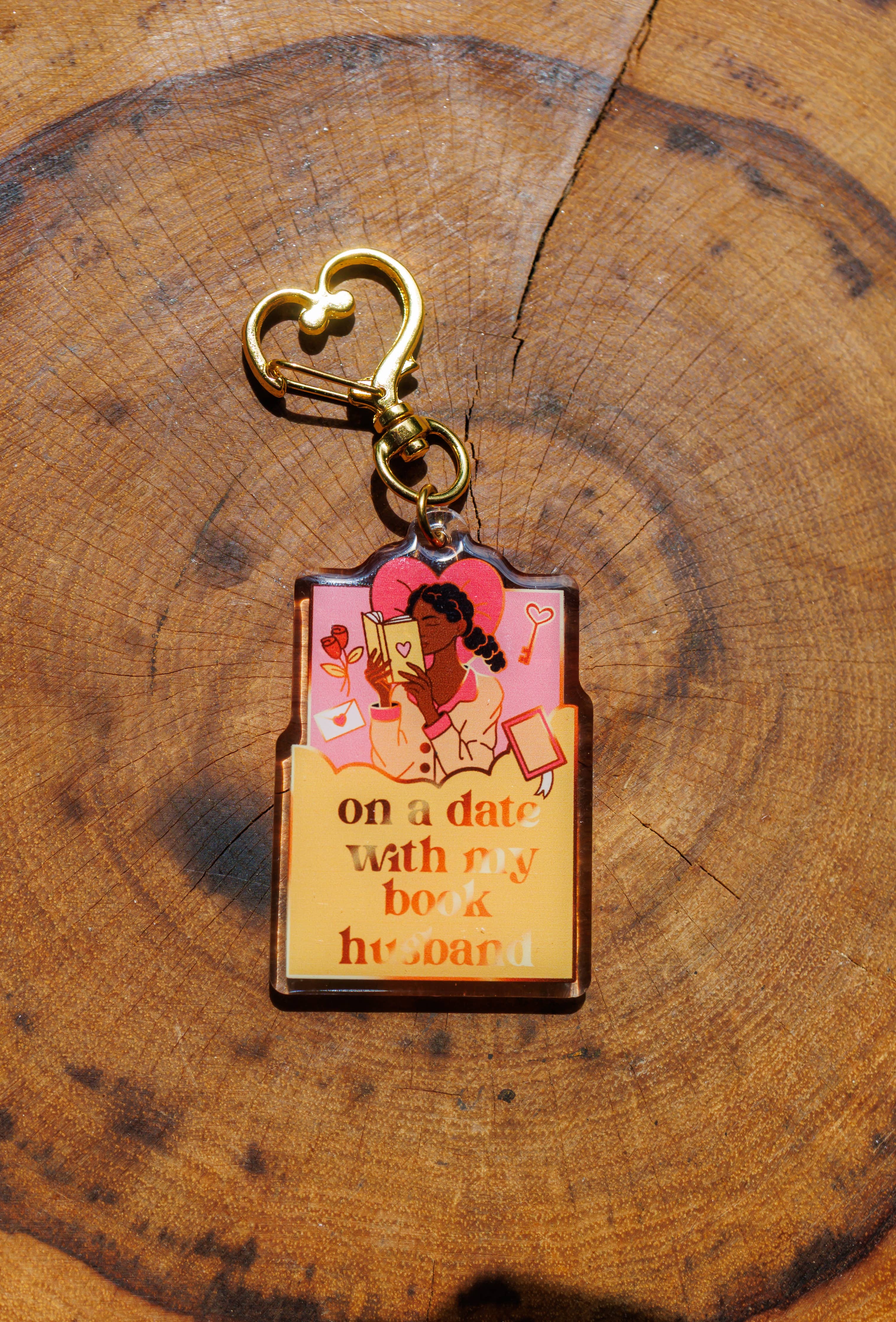 Pin Story "On a Date With My Book Husband" Keychain/Kindle Charm