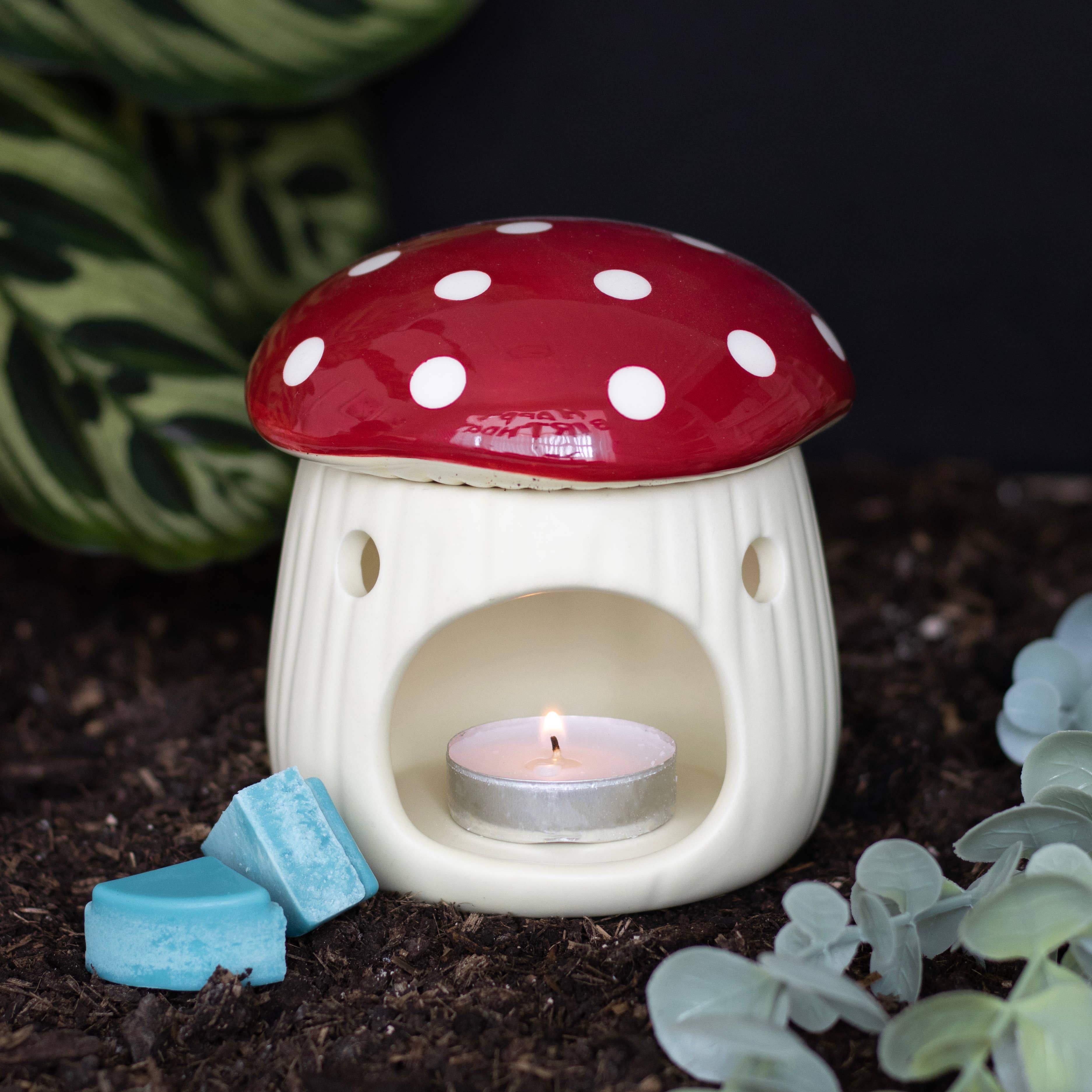 Mushroom Wax Burner (red)