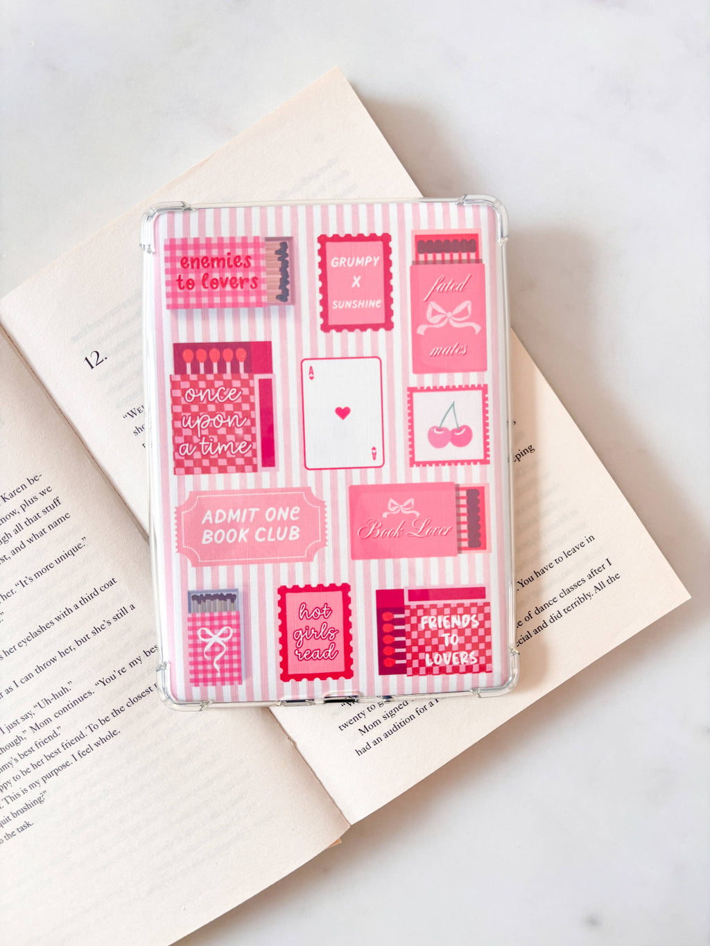 Pink Book Lovers Matchbox Kindle Insert / Ereader Insert