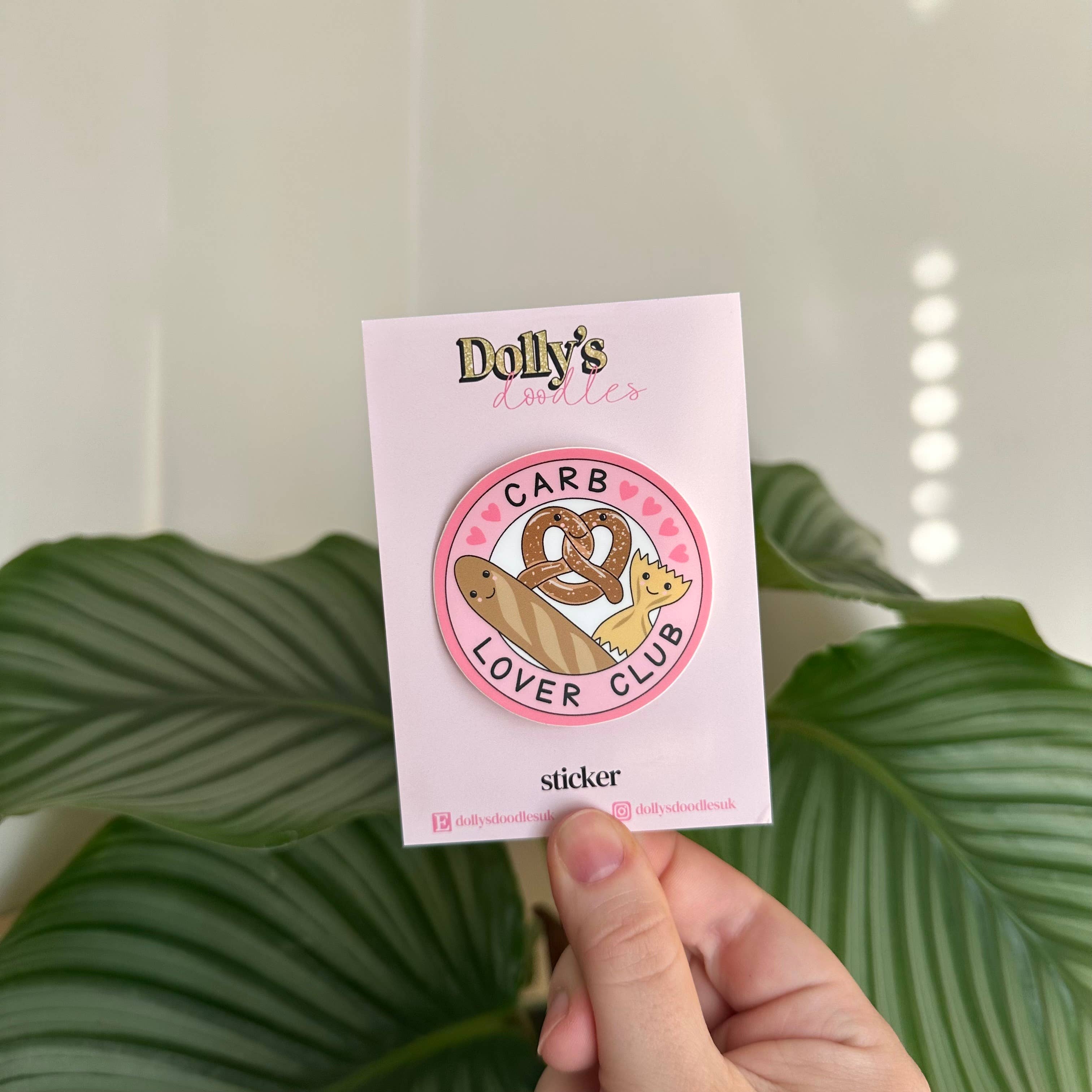 Matte Sticker | Carb Club Pasta Potato Bread Food Pink Gift