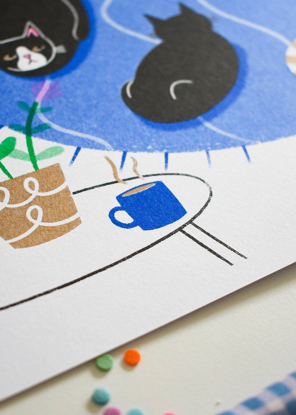 Nat Ellis Illustrations - Live, Lounge, Loaf Heavyweight Riso Print